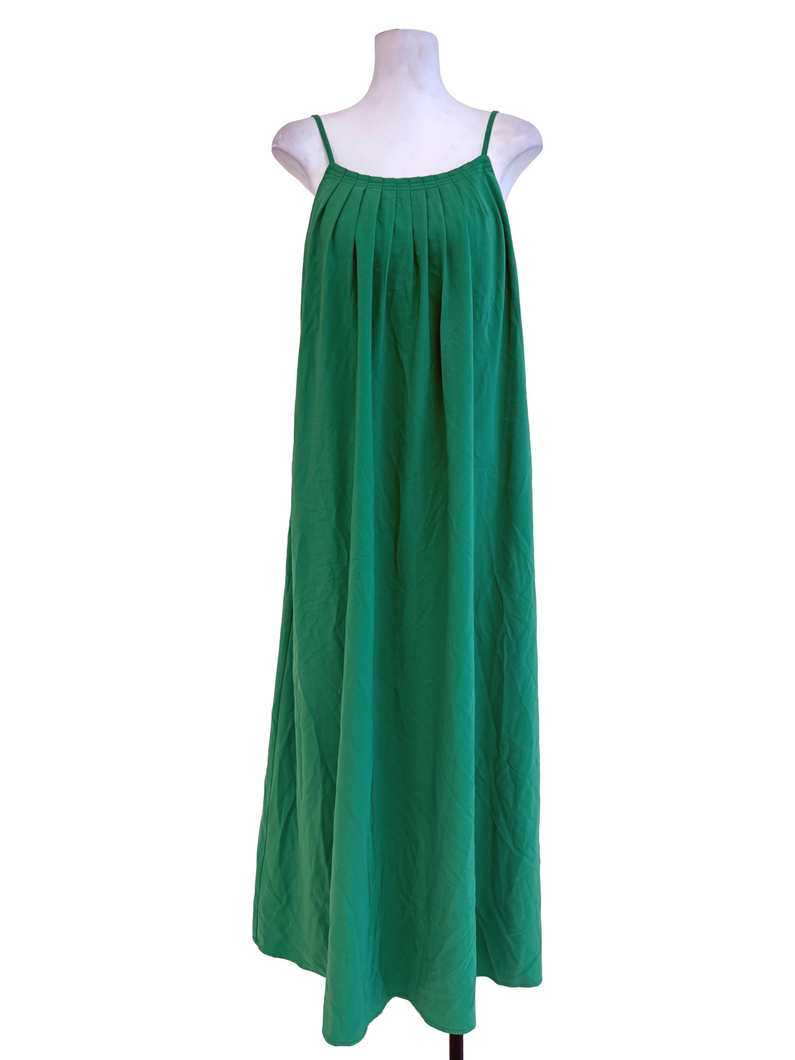 Green Spaghetti Strap Maxi Dress