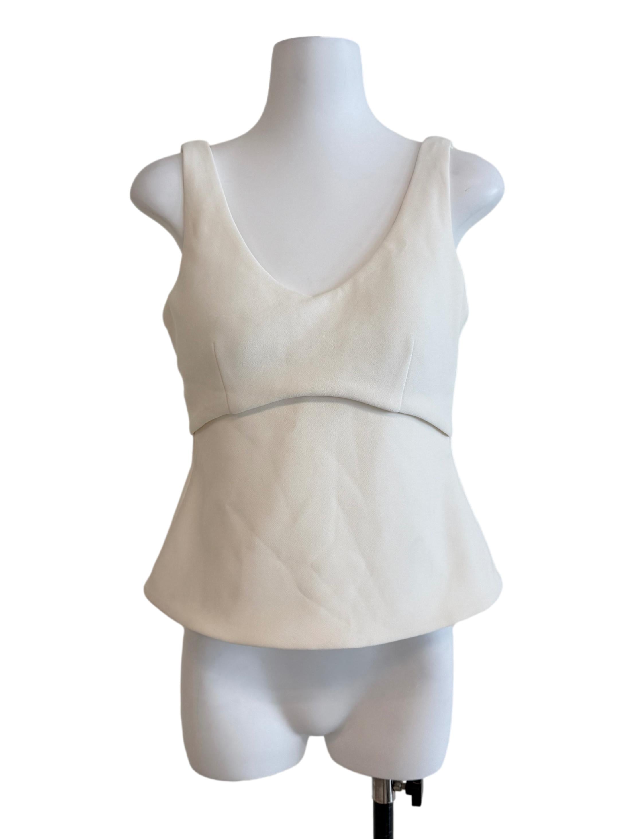 Alabaster White Padded Sleeveless Top