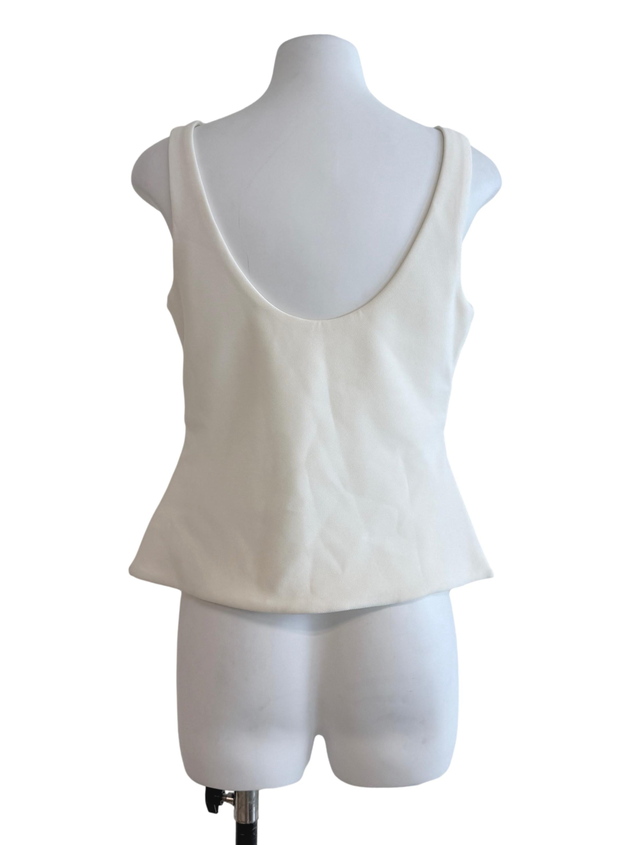 Alabaster White Padded Sleeveless Top