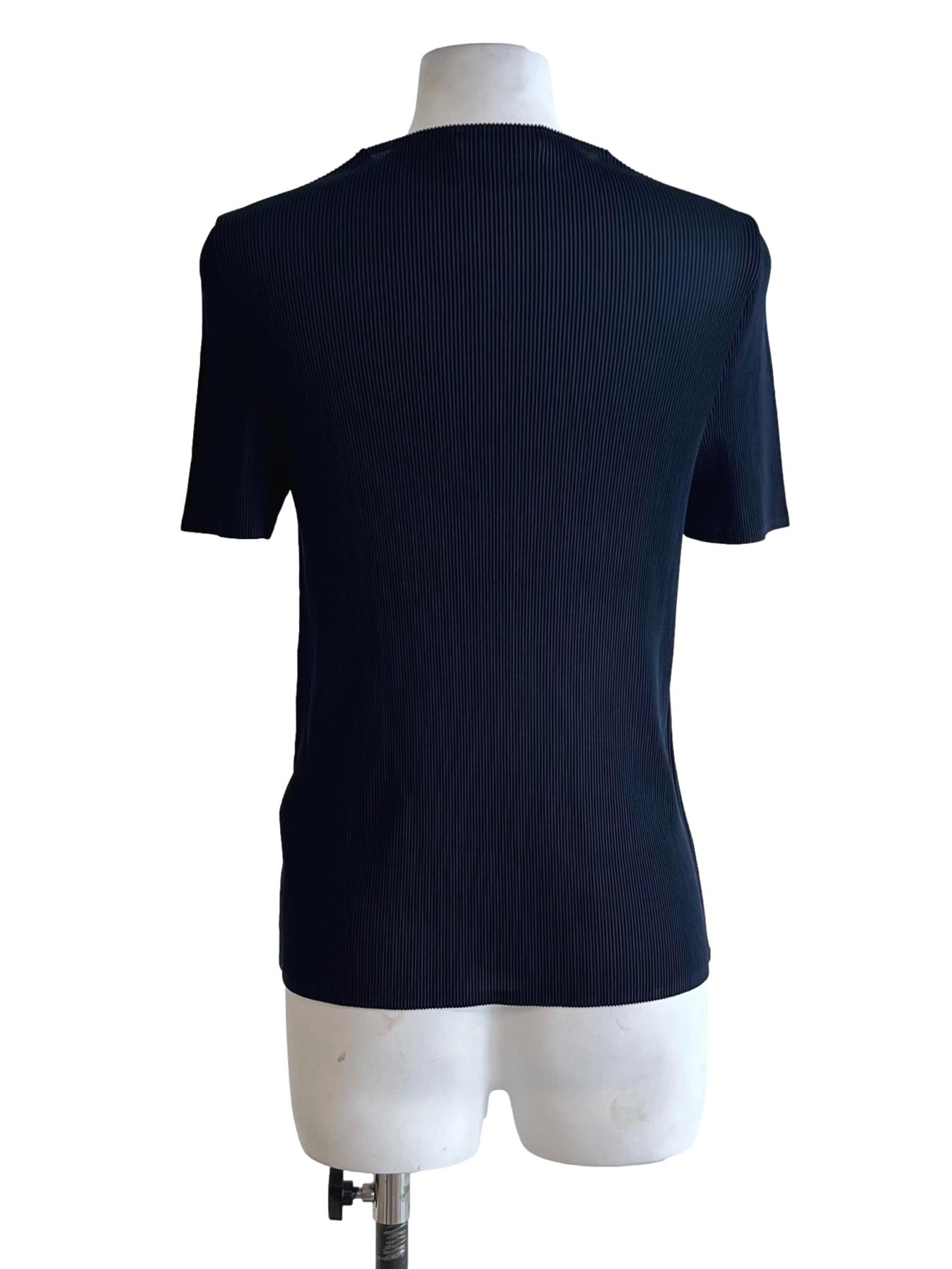 Peacock Blue Ribbed Blouse