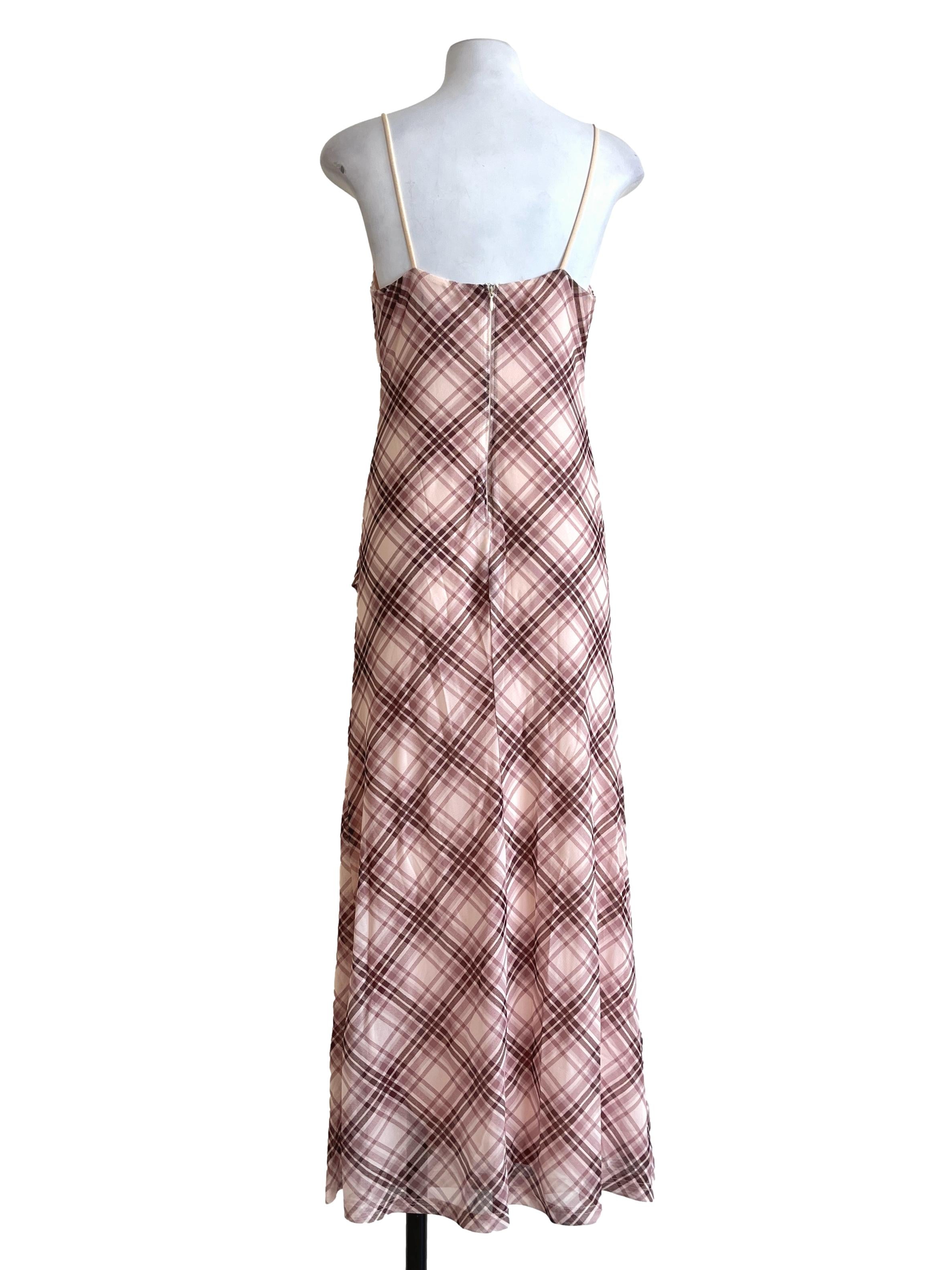 Peach Pink Spaghetti A-Line Dress