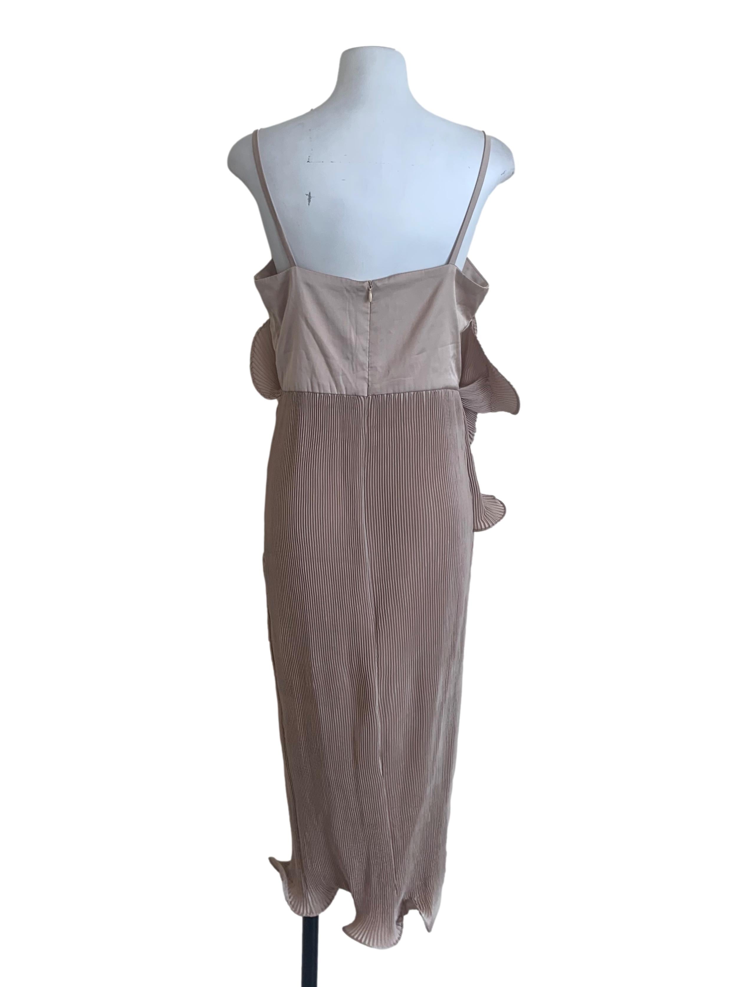 Tortilla Brown Pleated Textured Dress