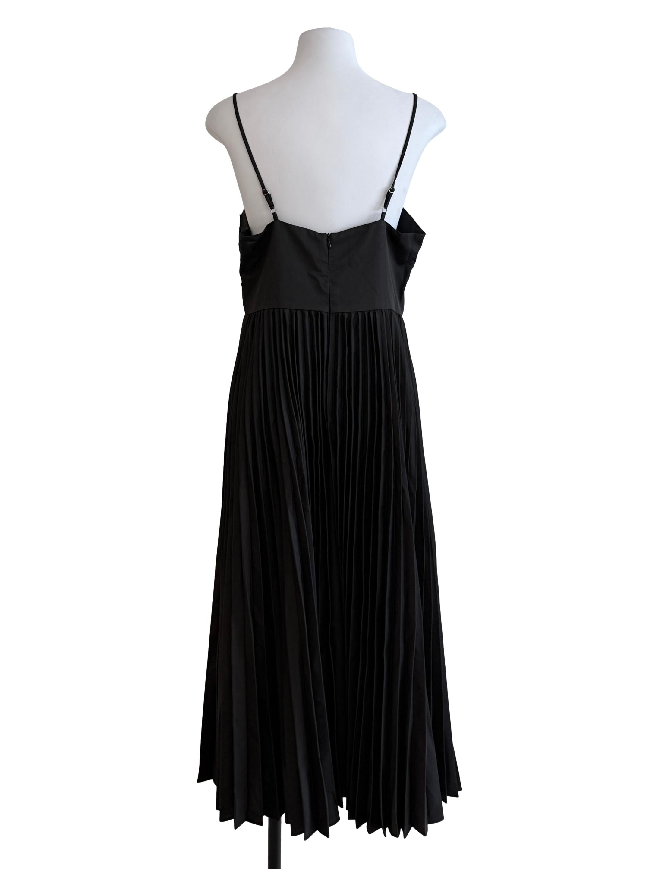 Black Pleated Drop Waist