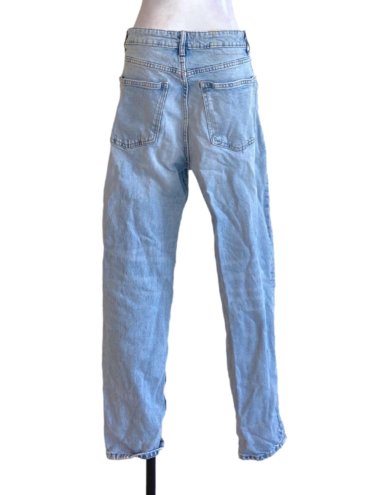 Light Denim Blue High Waisted Slim Fit Jeans