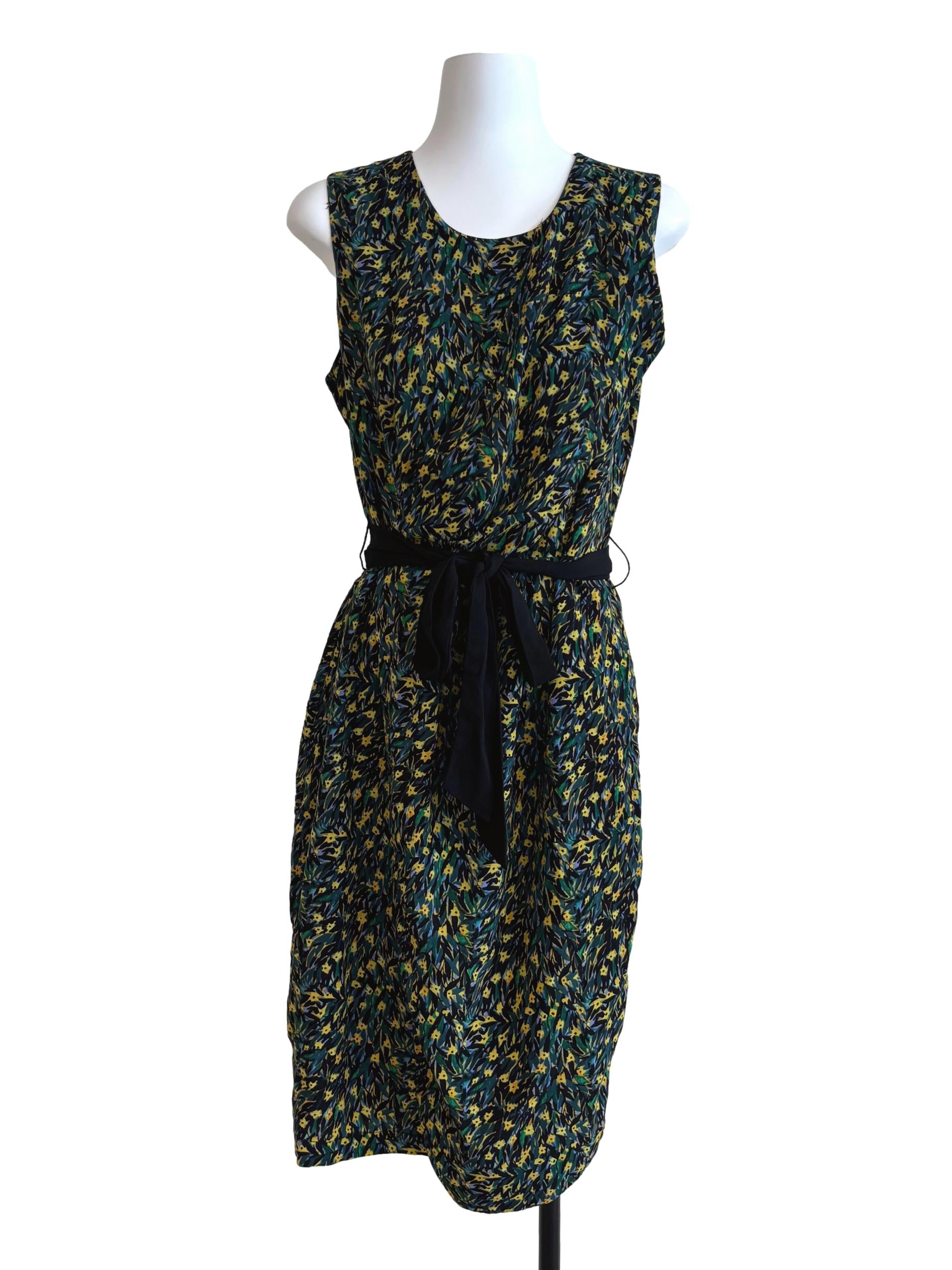 Emerald Green Floral Pencil Dress