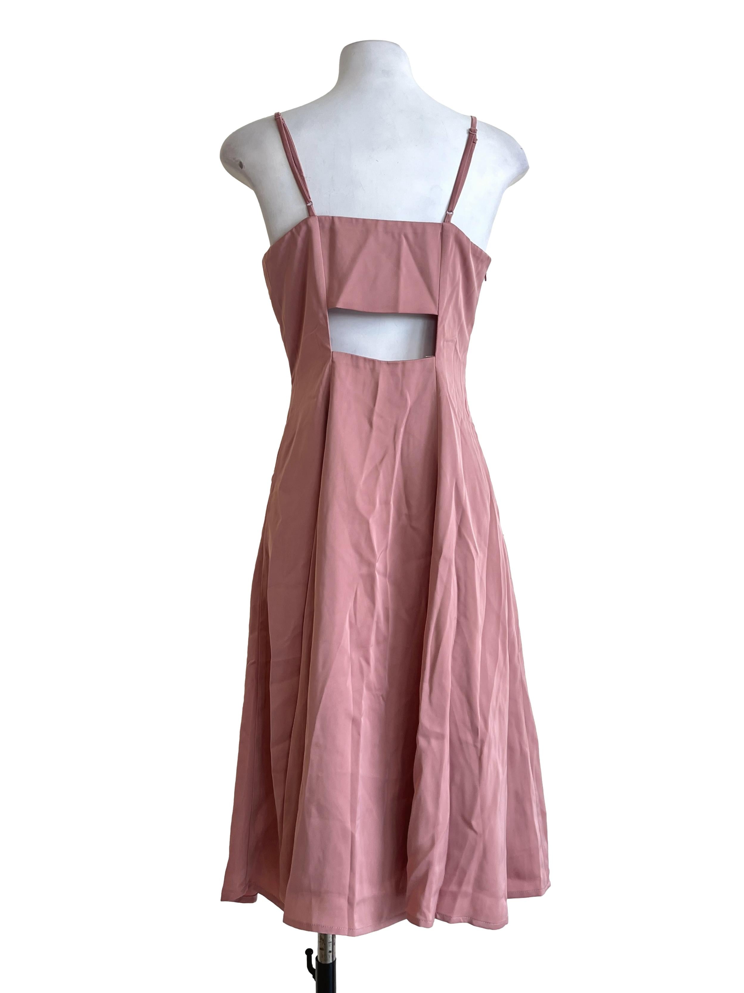 Punch Pink Spaghetti A-Line Dress