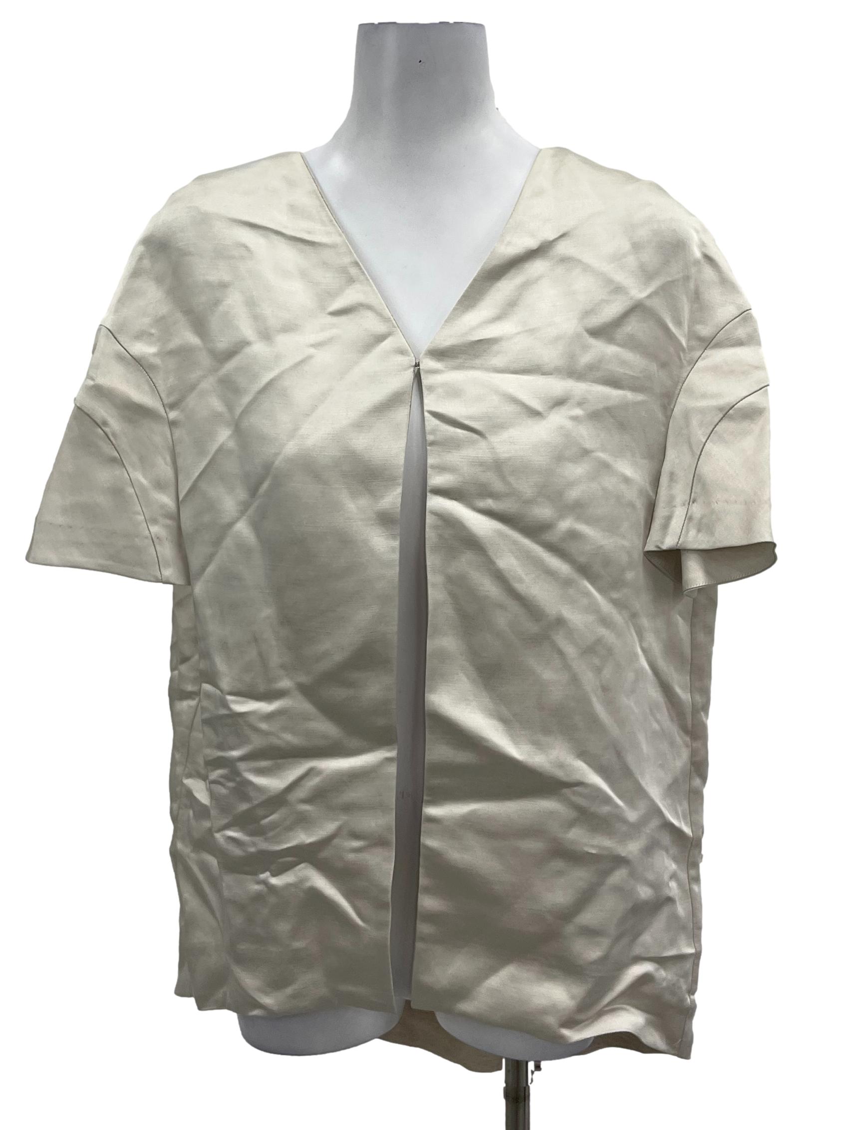 COS Beige Roundneck Hook Front Top