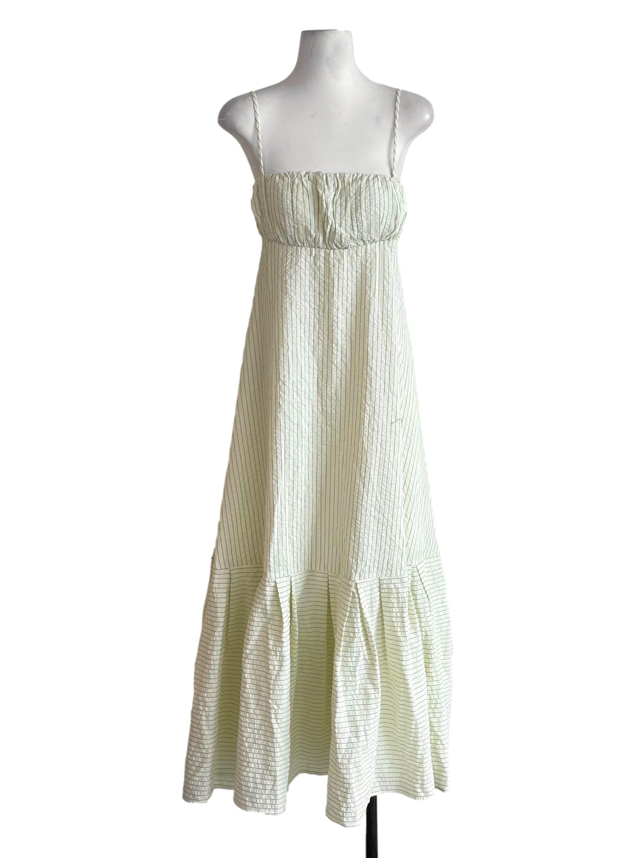 Banana Yellow Candy Stripes Back Knot Dress LB
