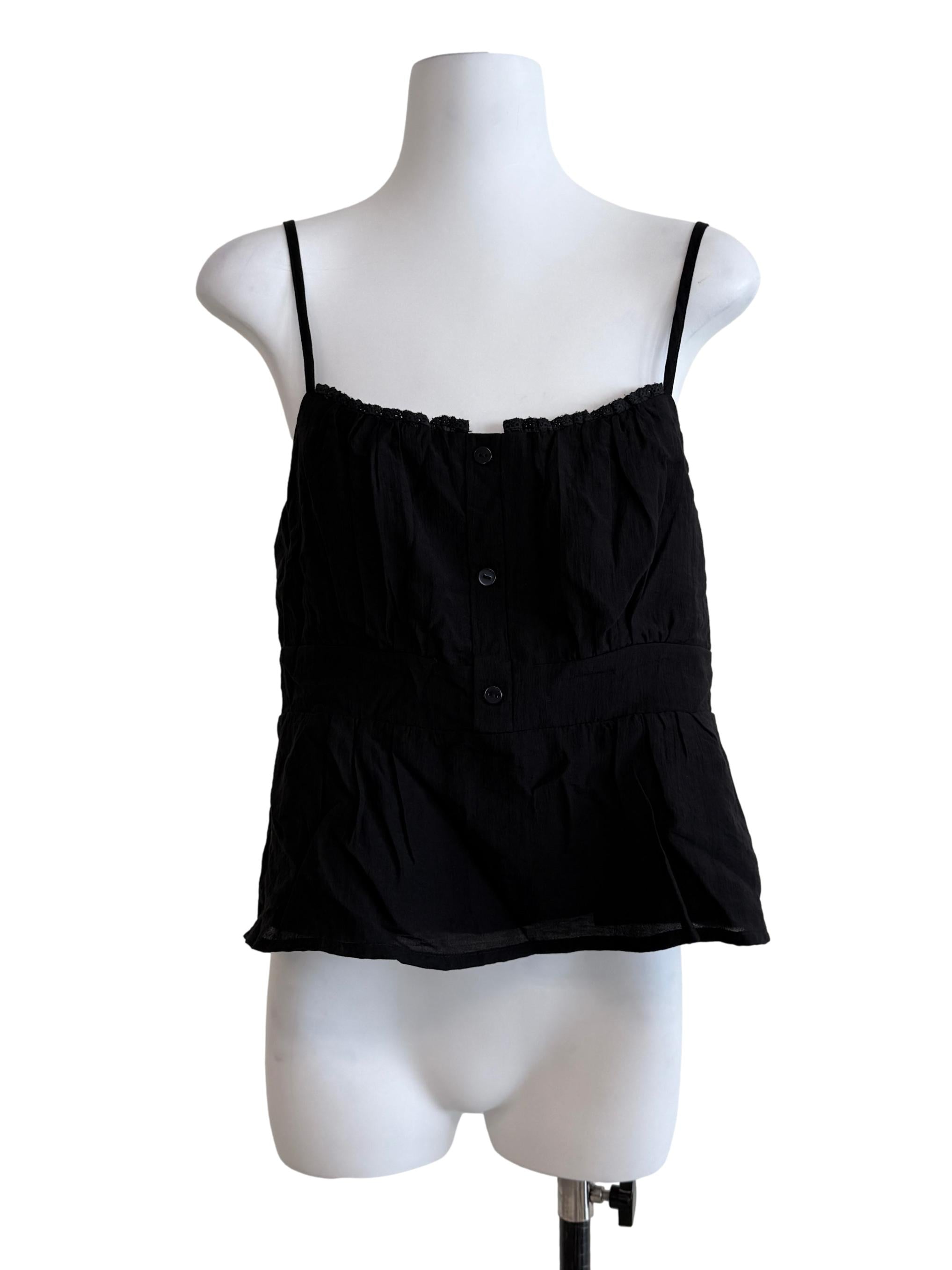Black Spaghetti Strap Sleeveless Top