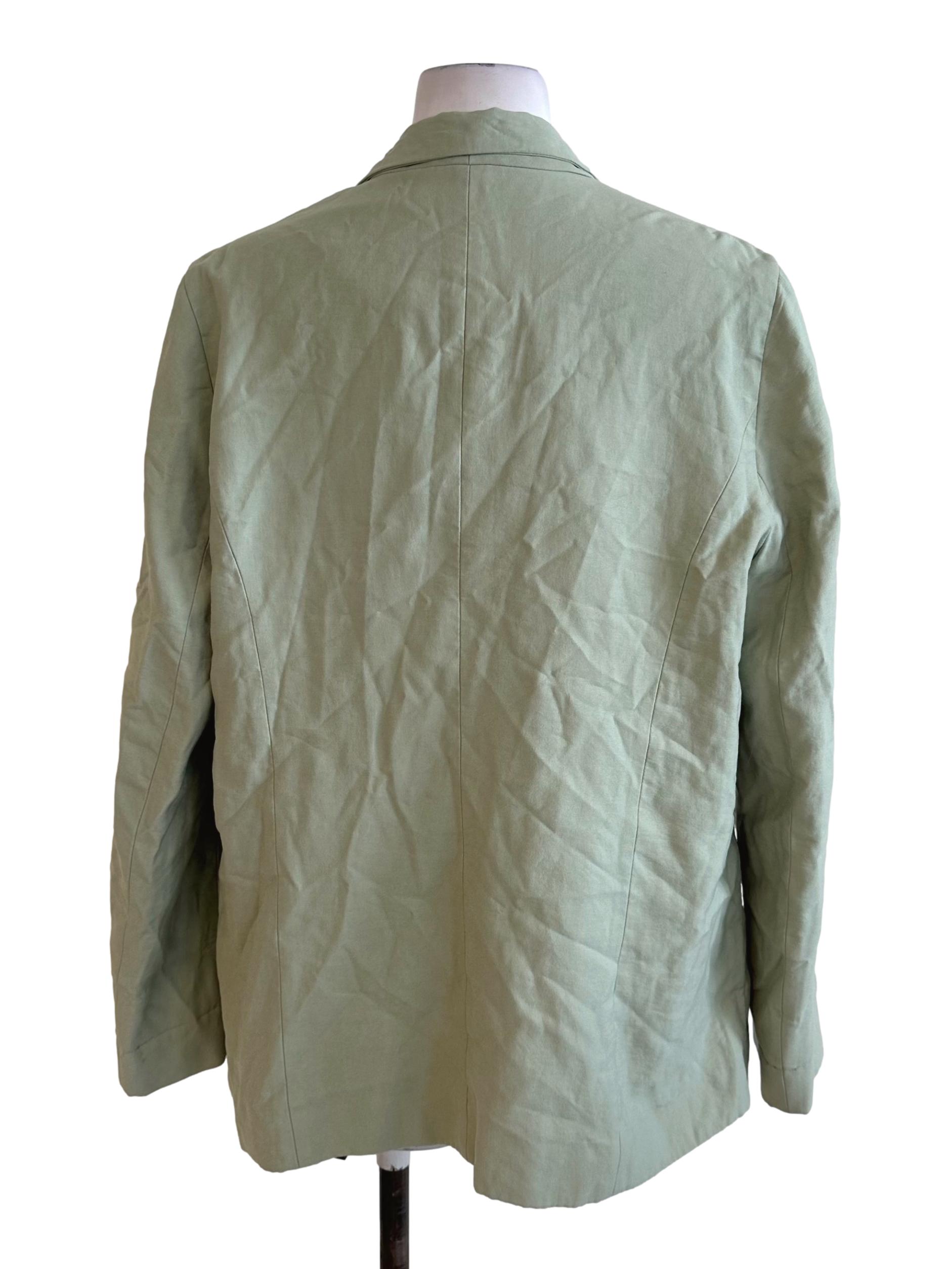 Pastel Green Collar Button Blazer