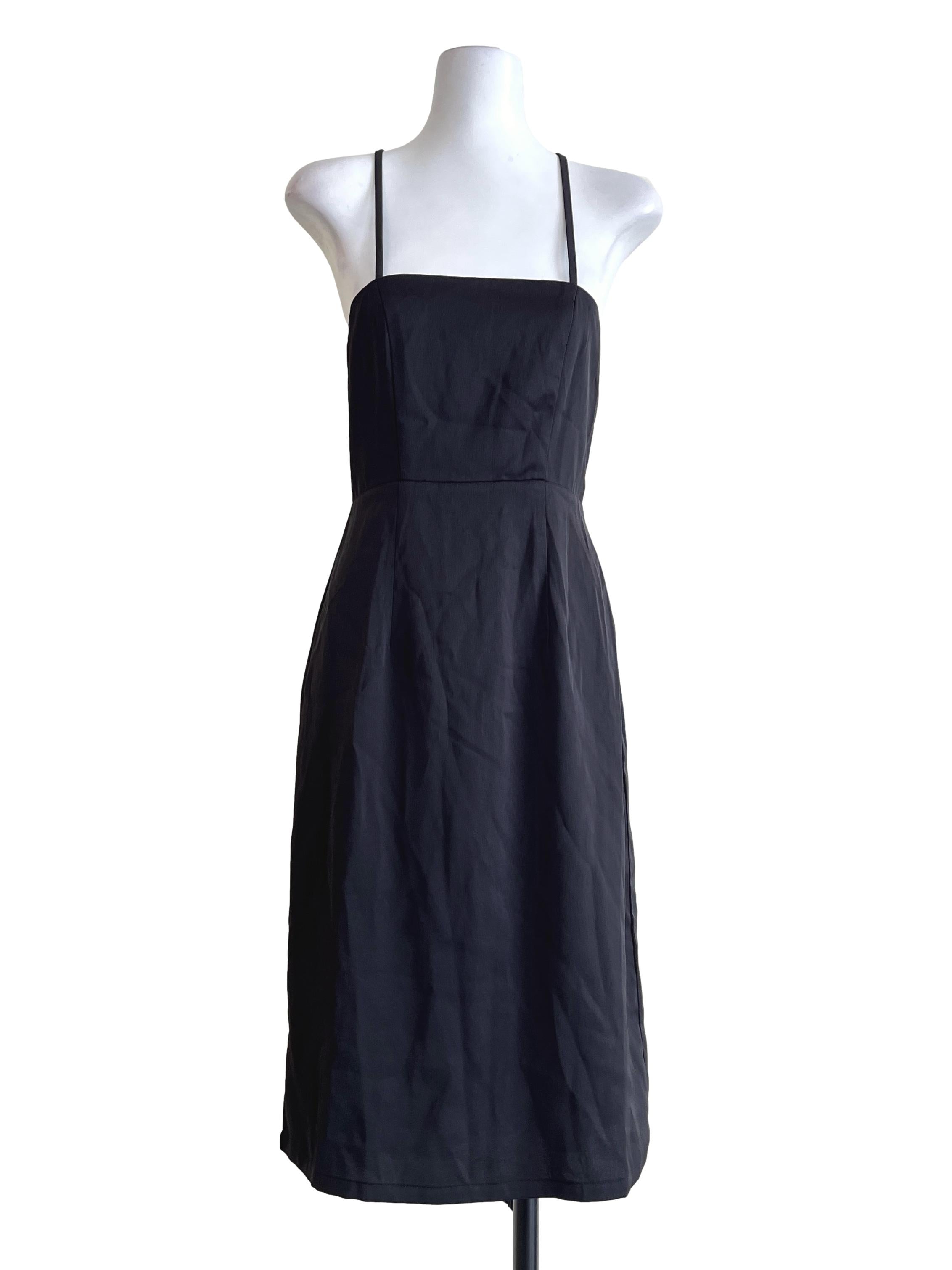 Ink Black Spaghetti A-Line Dress TTR