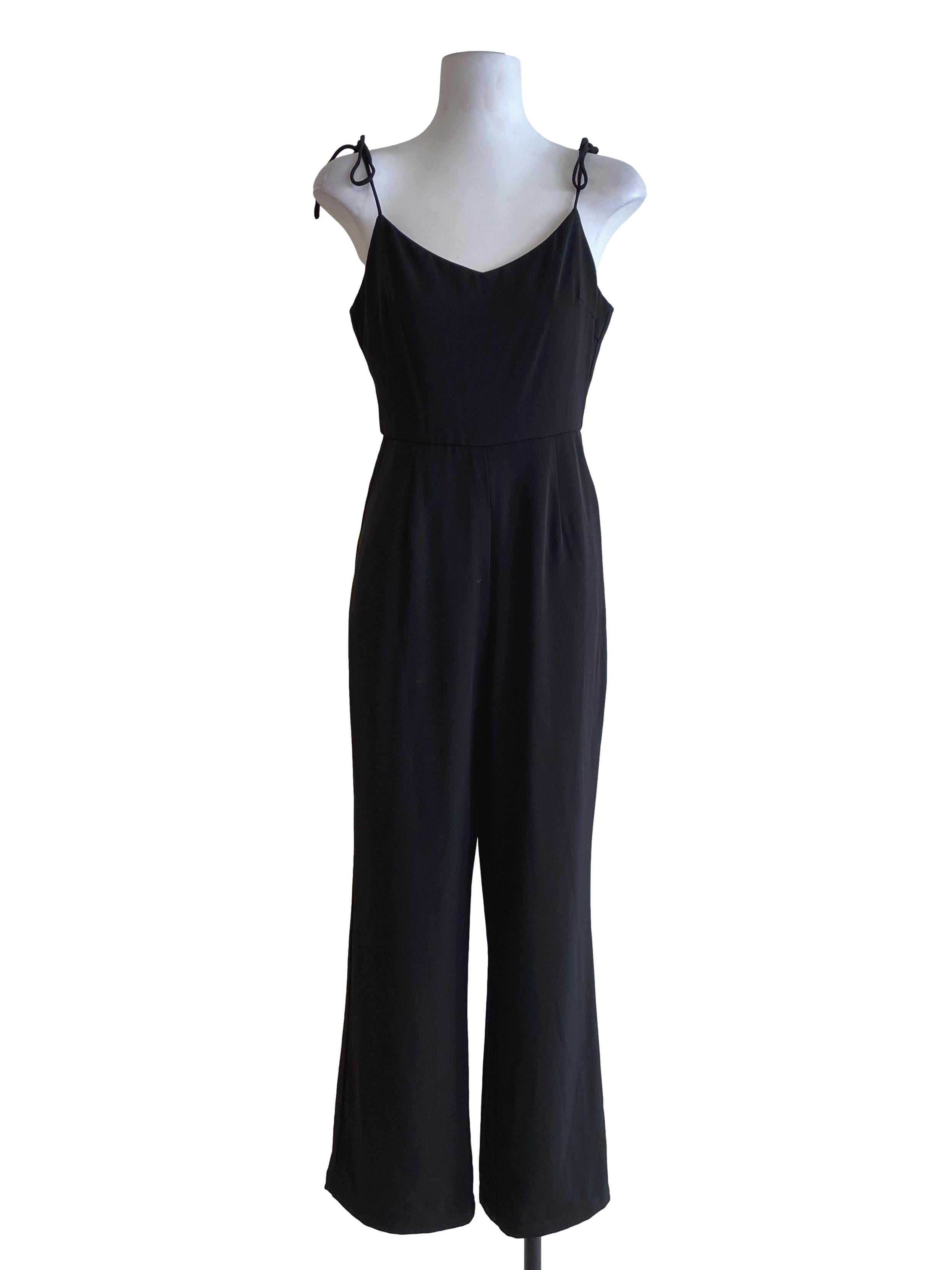 Jade Black V-Neck Sleeveless Jumpsuit