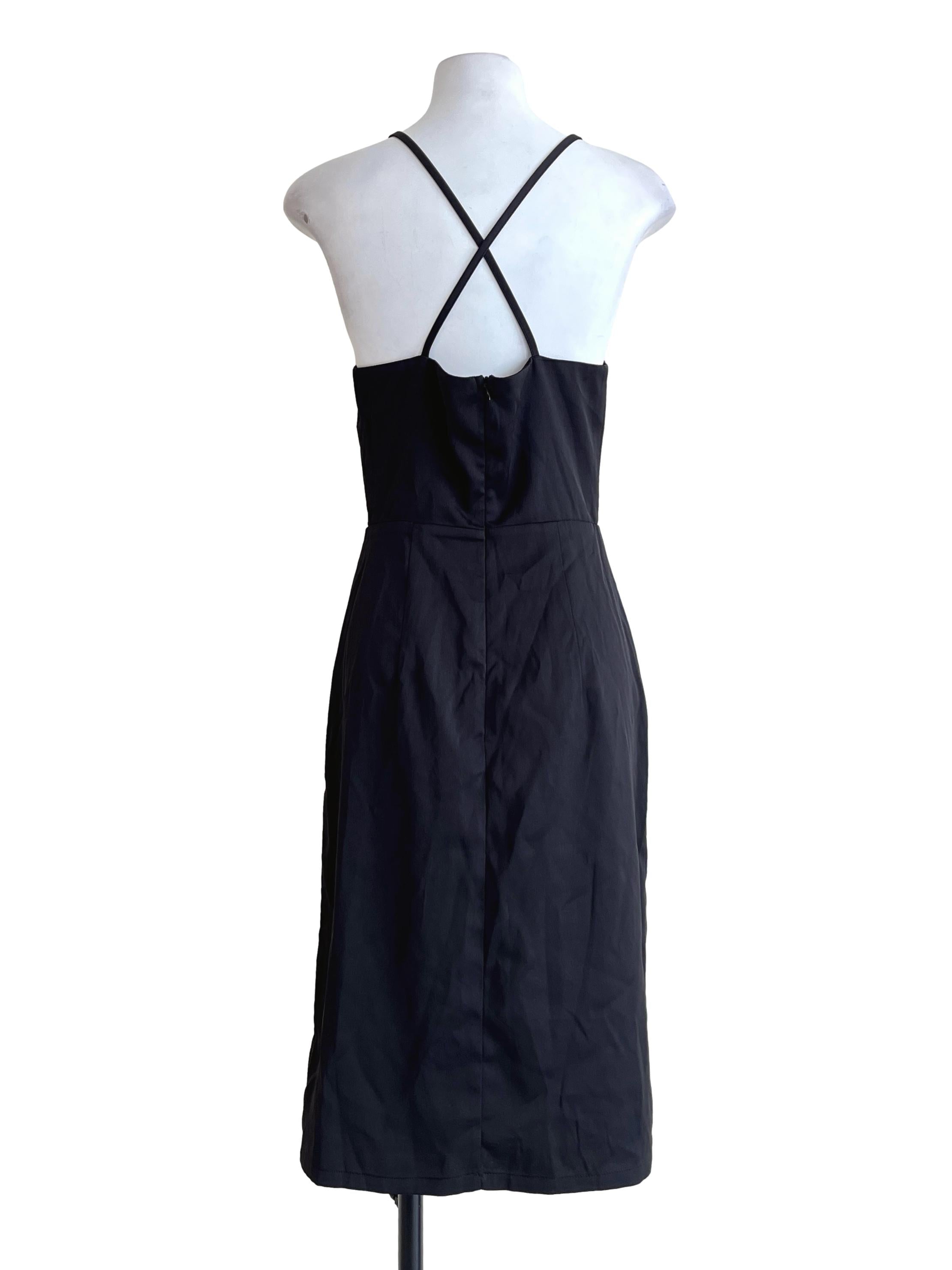 Ink Black Spaghetti A-Line Dress TTR