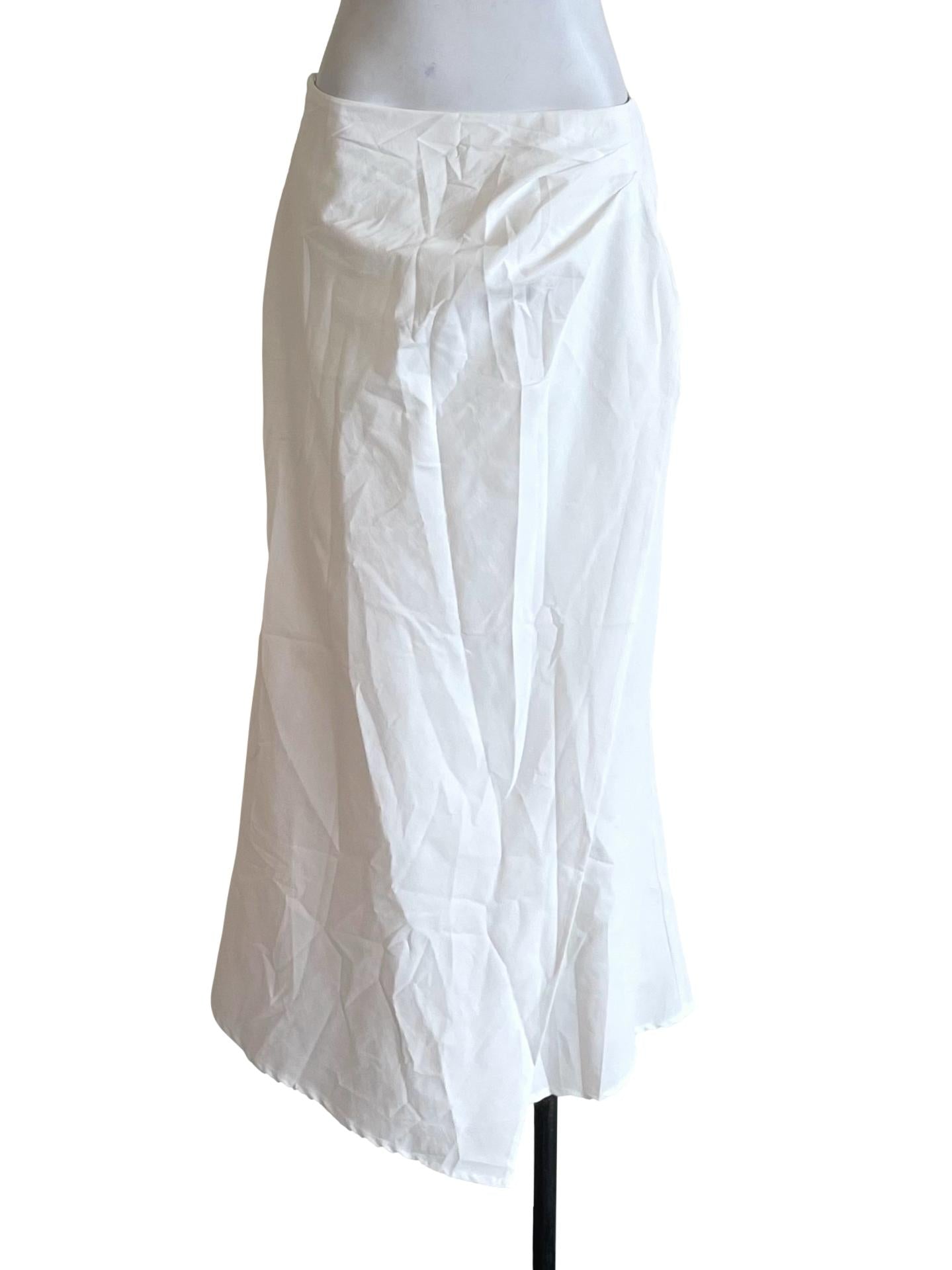 White Draped Tube Skirt
