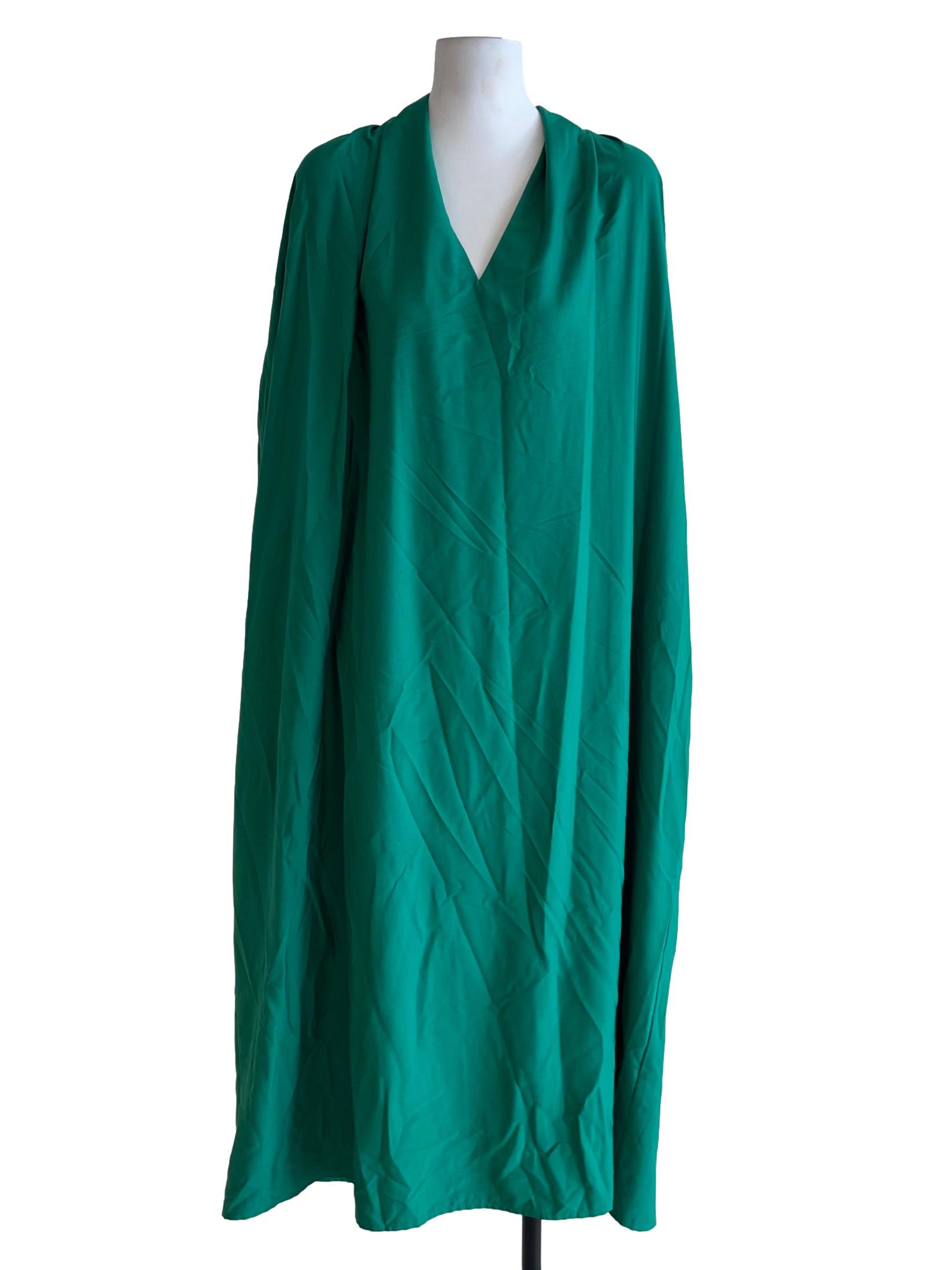 Fern Green V-Neck Empire Dress