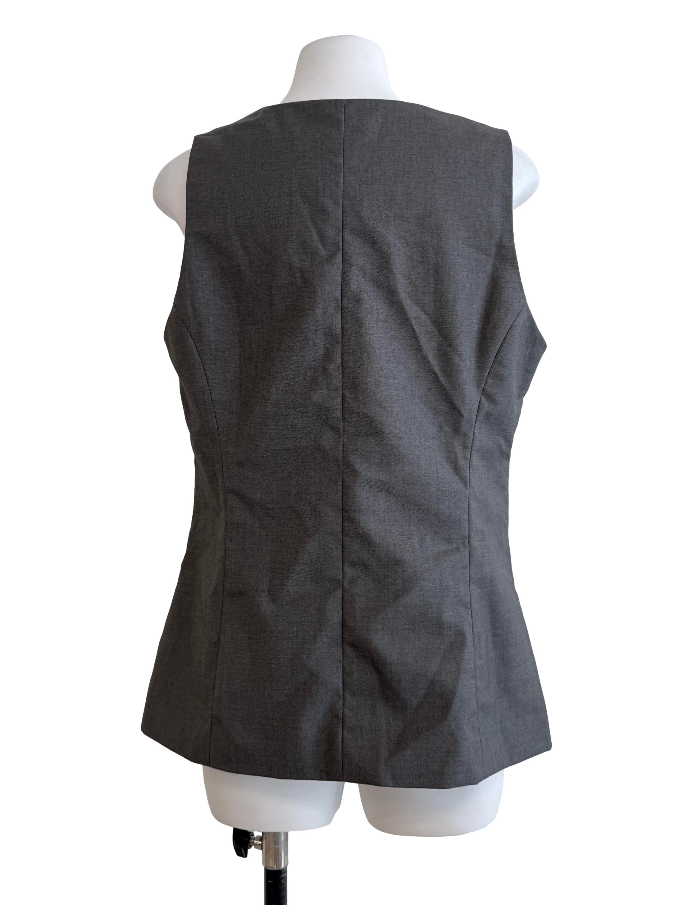 Smoke Grey V-Neck Vest
