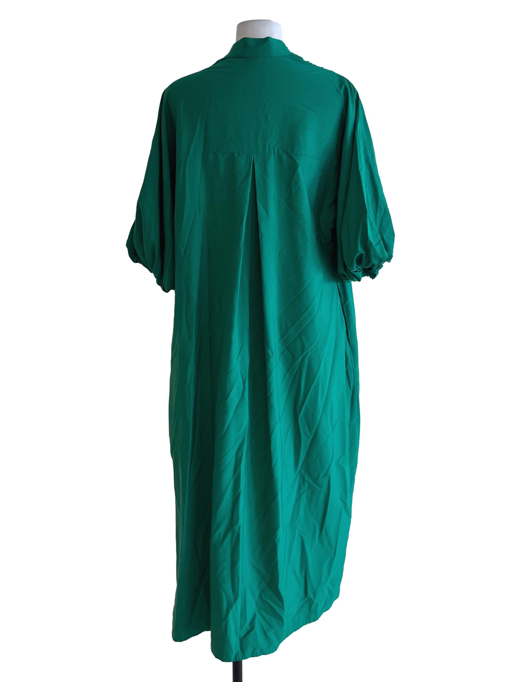 Fern Green V-Neck Empire Dress