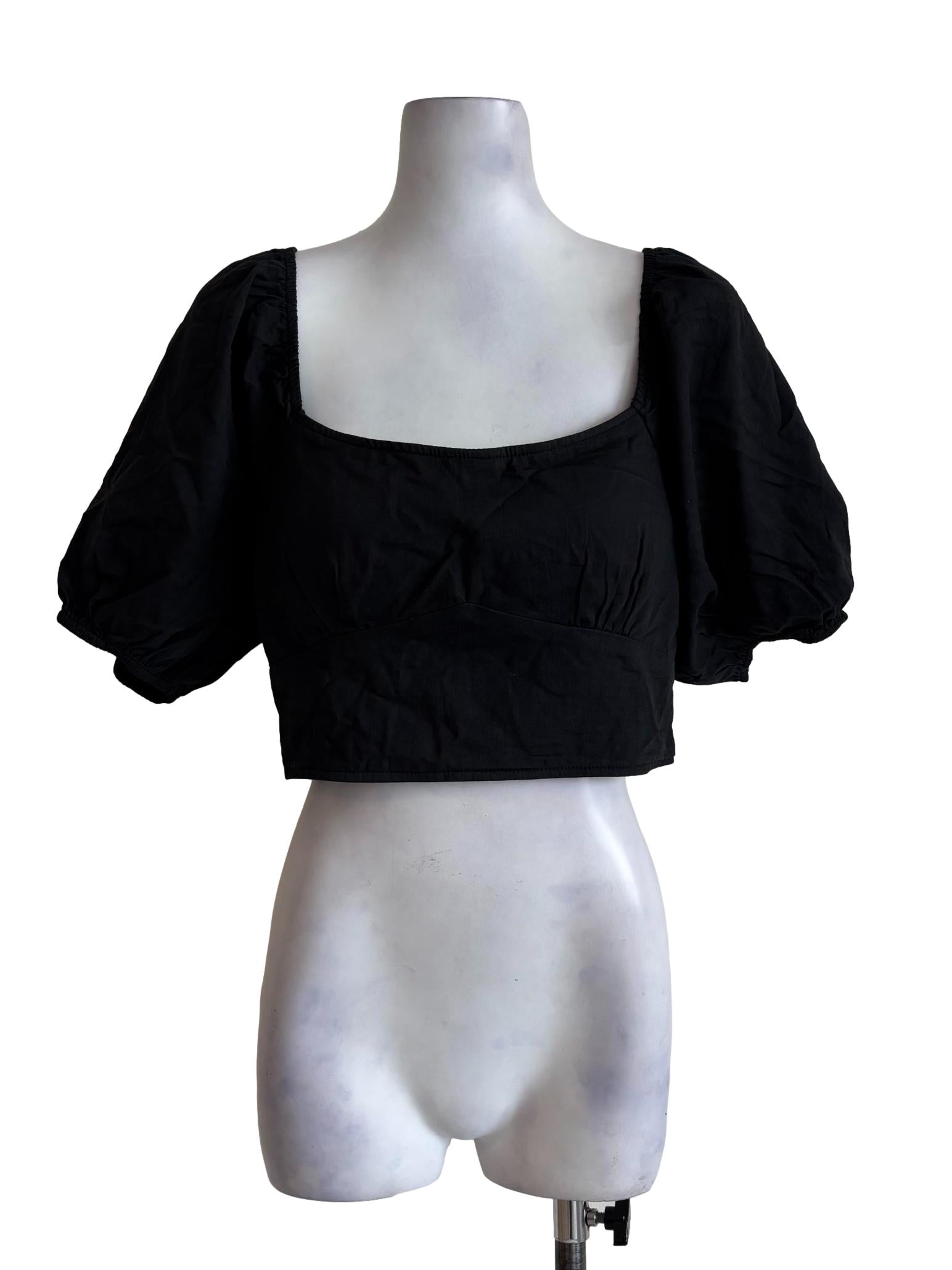 Soft Black Crop Top
