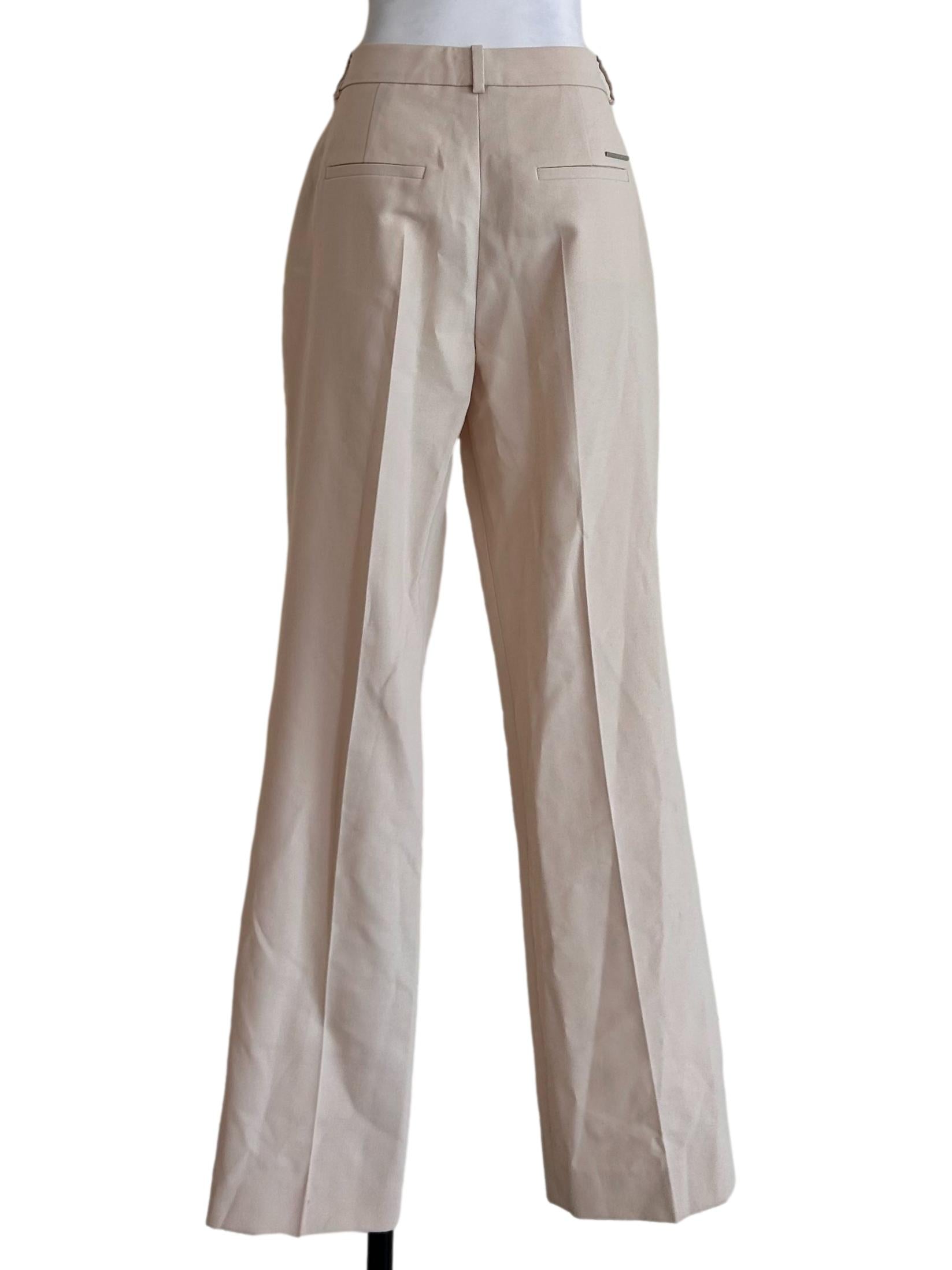 Tailored Beige High-Waisted Trousers