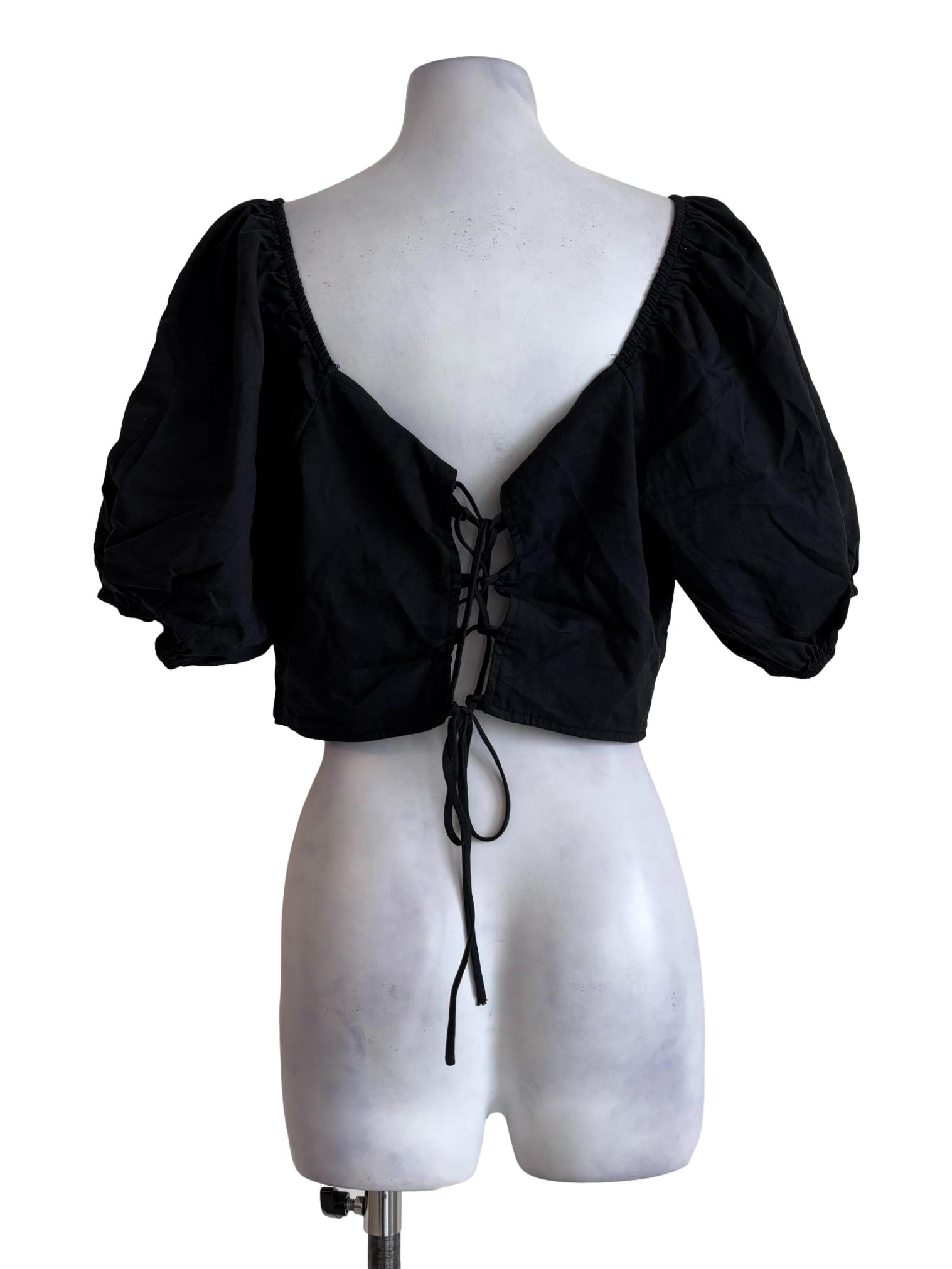 Soft Black Crop Top
