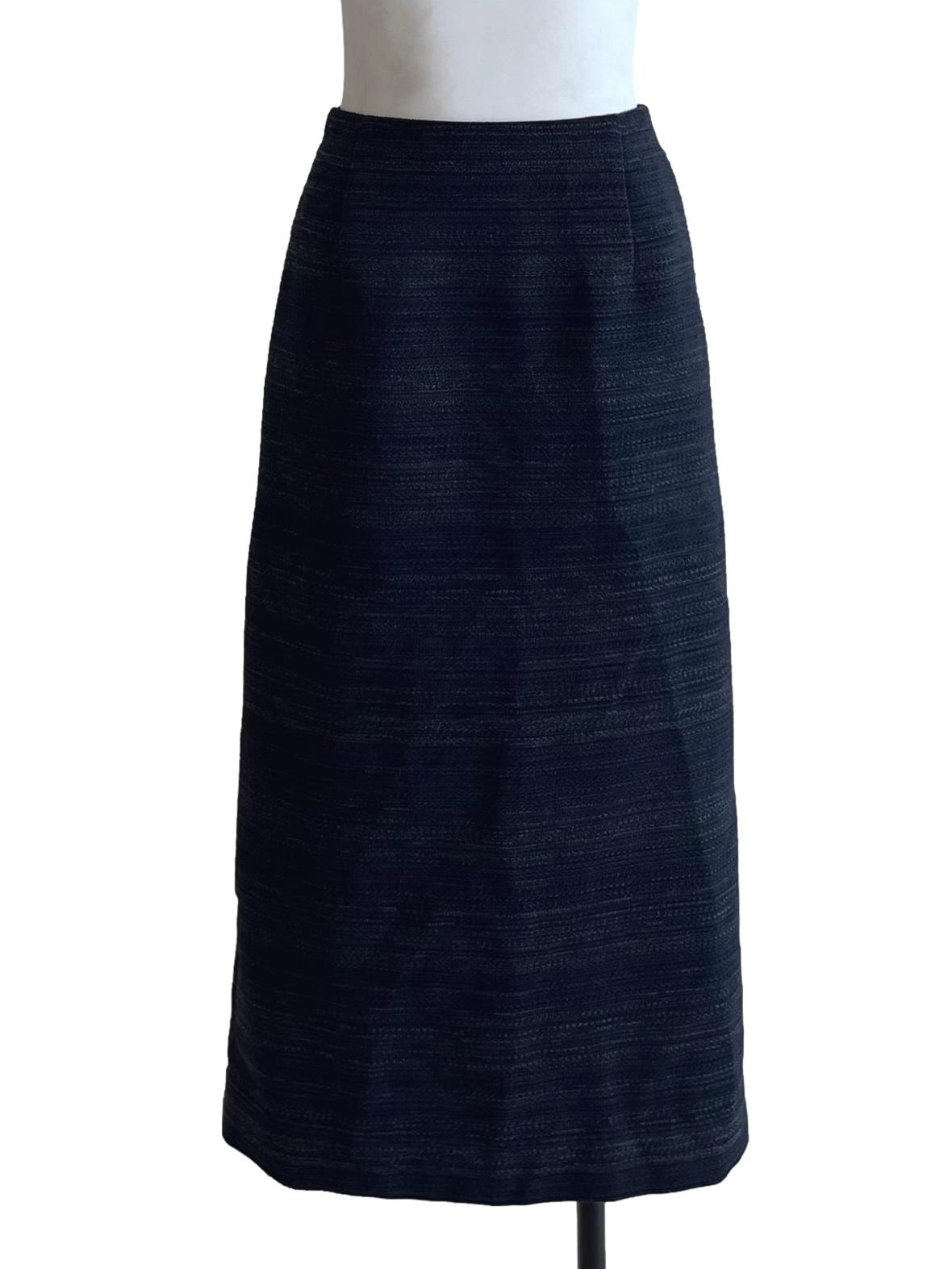 Navy Blue High Waisted A-Line Skirt