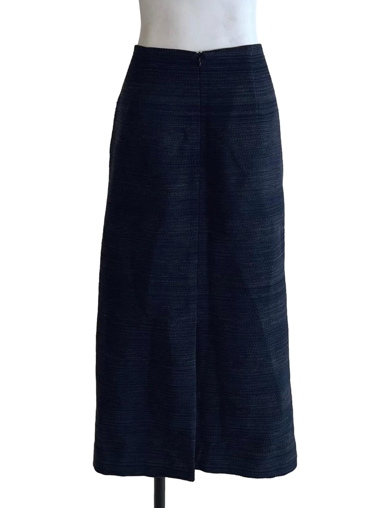 Navy Blue High Waisted A-Line Skirt