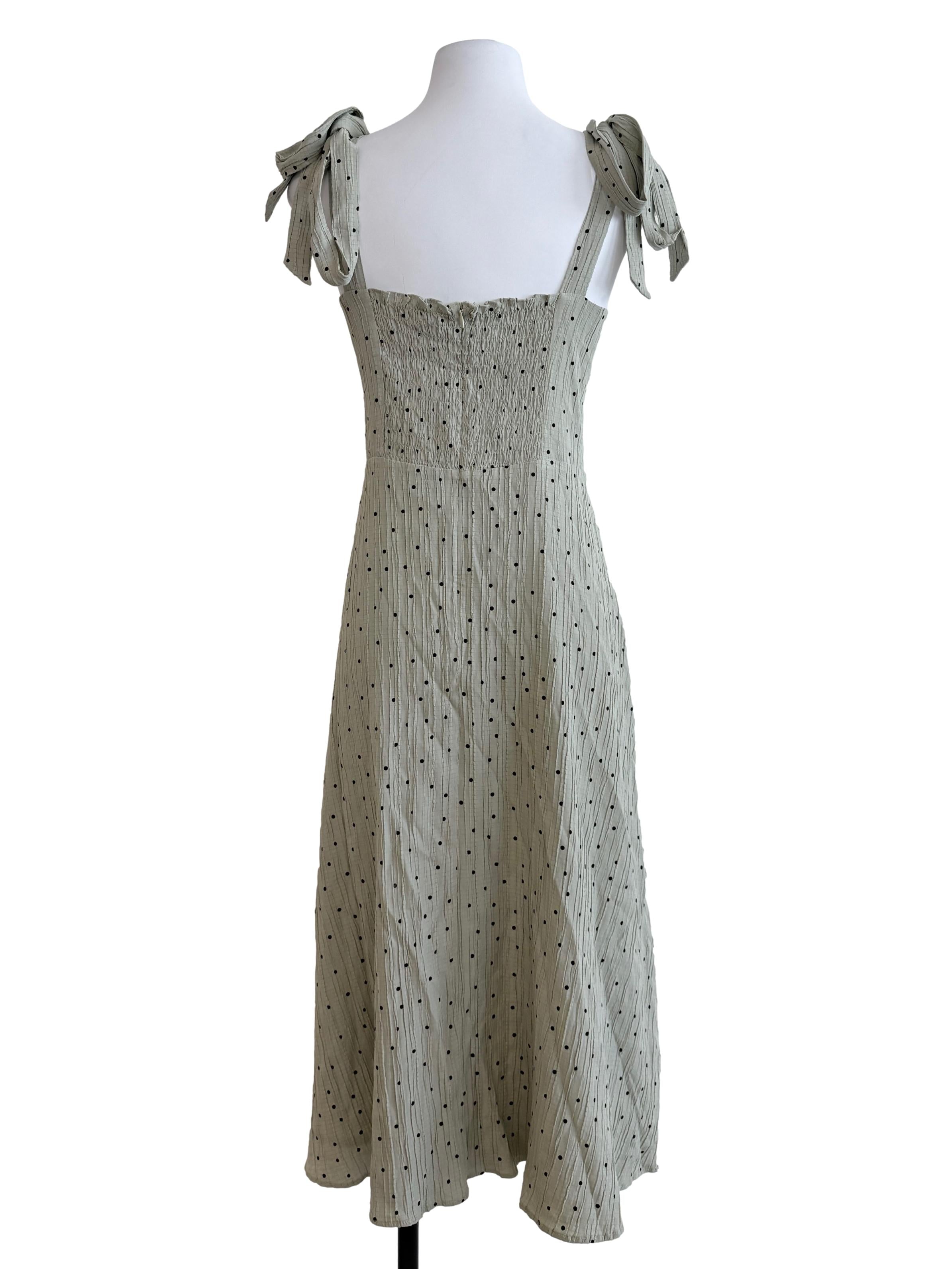 Olive Green Polkadot Babydoll Dress