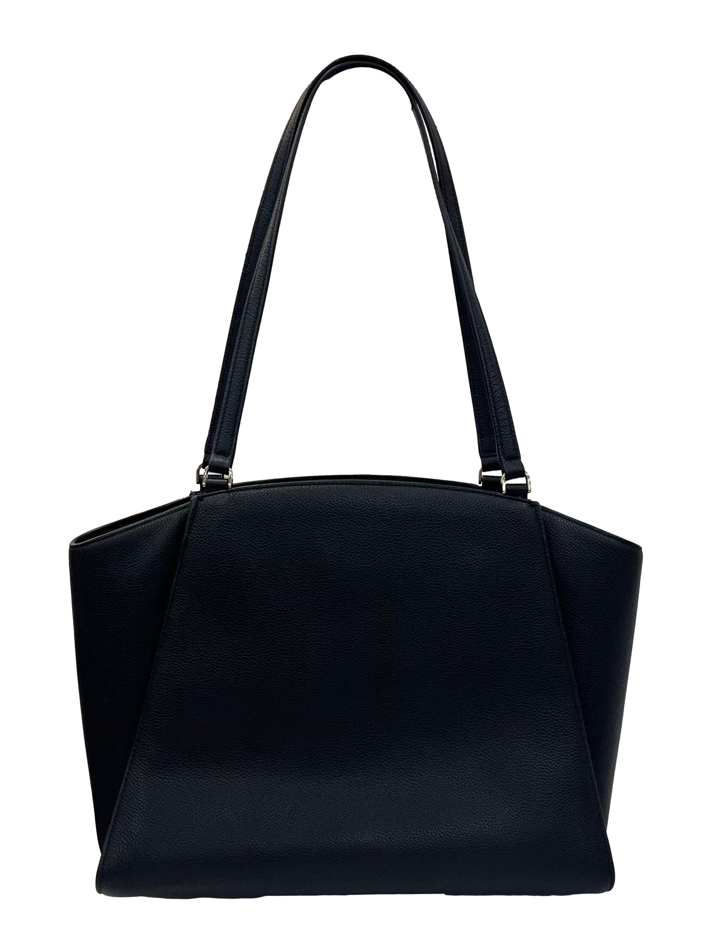 Black Leather Brim Laptop Tote Bag CSN