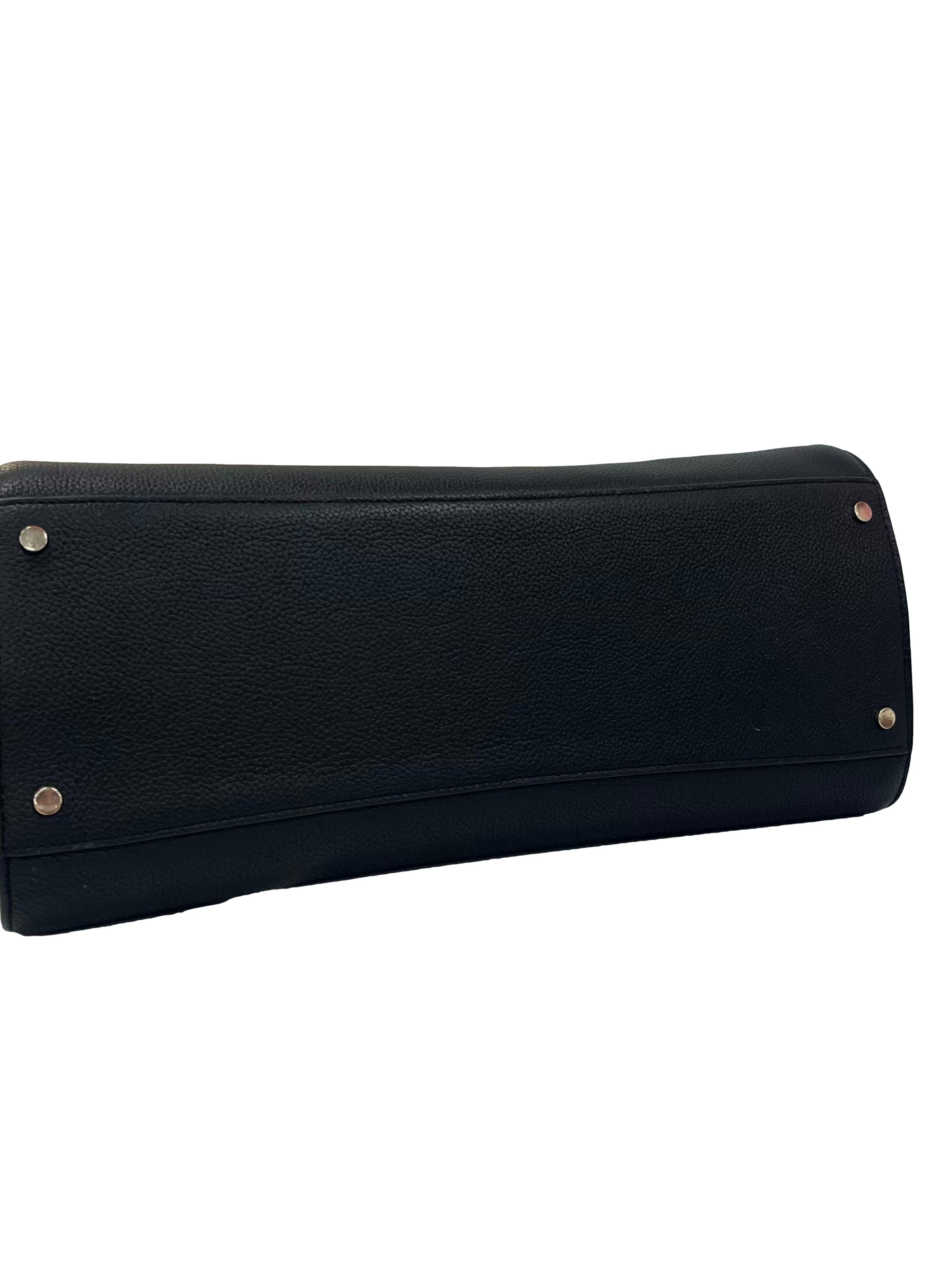 Black Leather Brim Laptop Tote Bag CSN