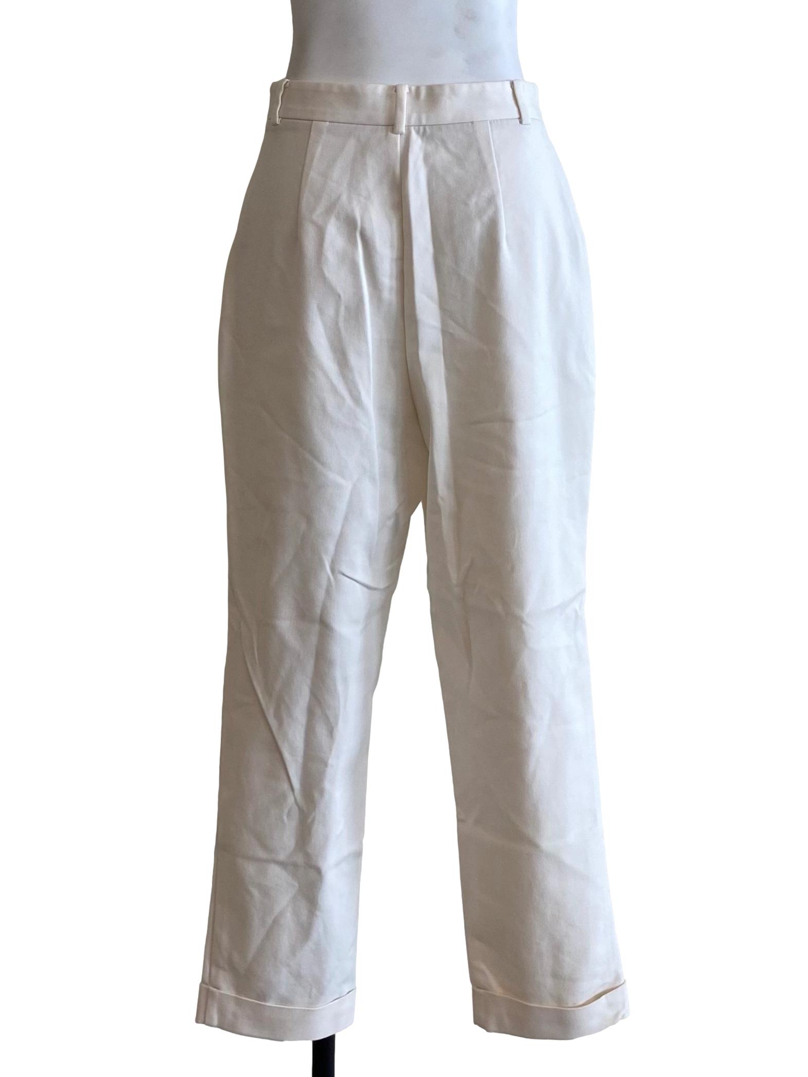 Pearl White Formal Slack Wide Pants