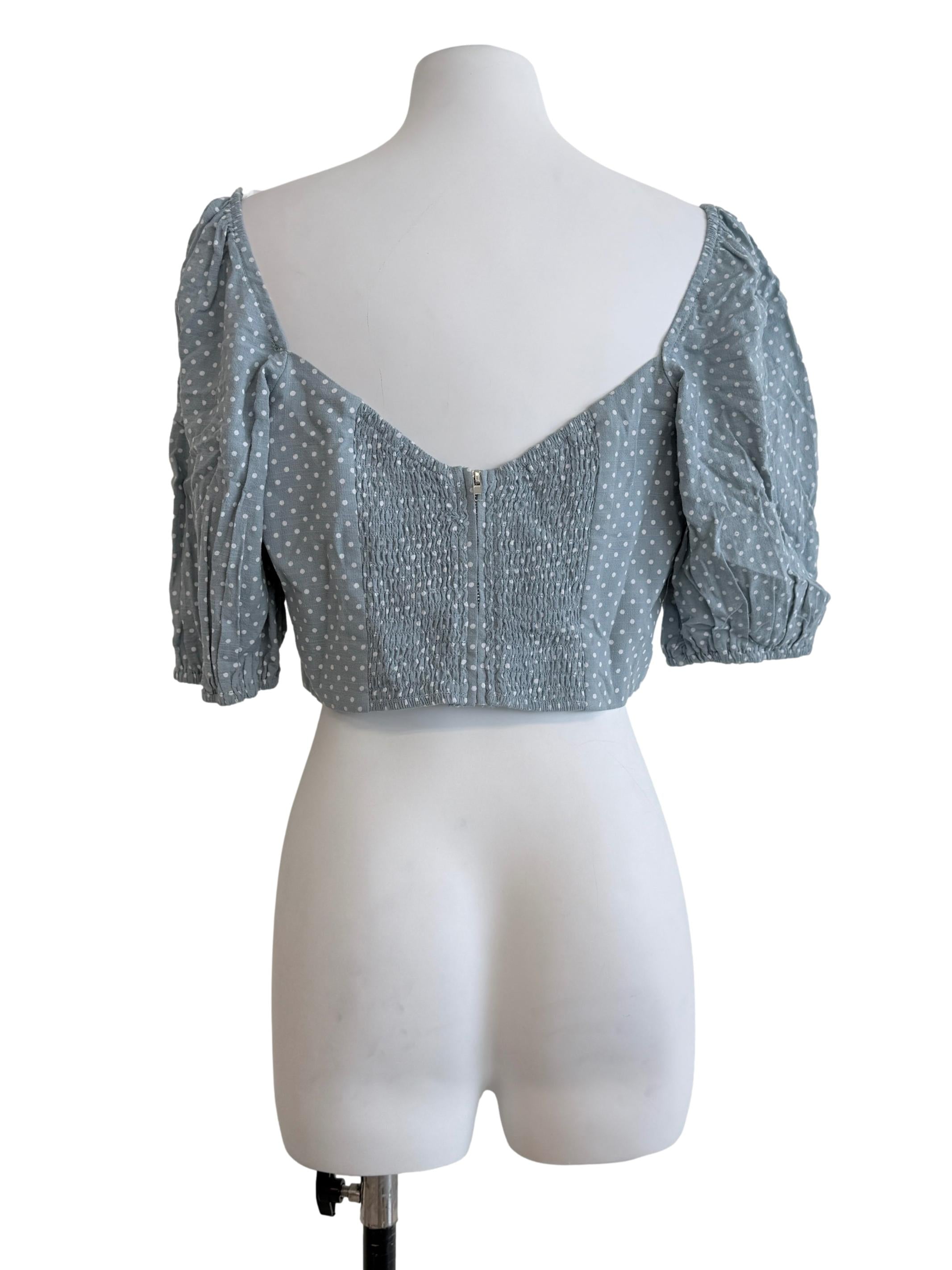 Sky Blue Polkadot Top