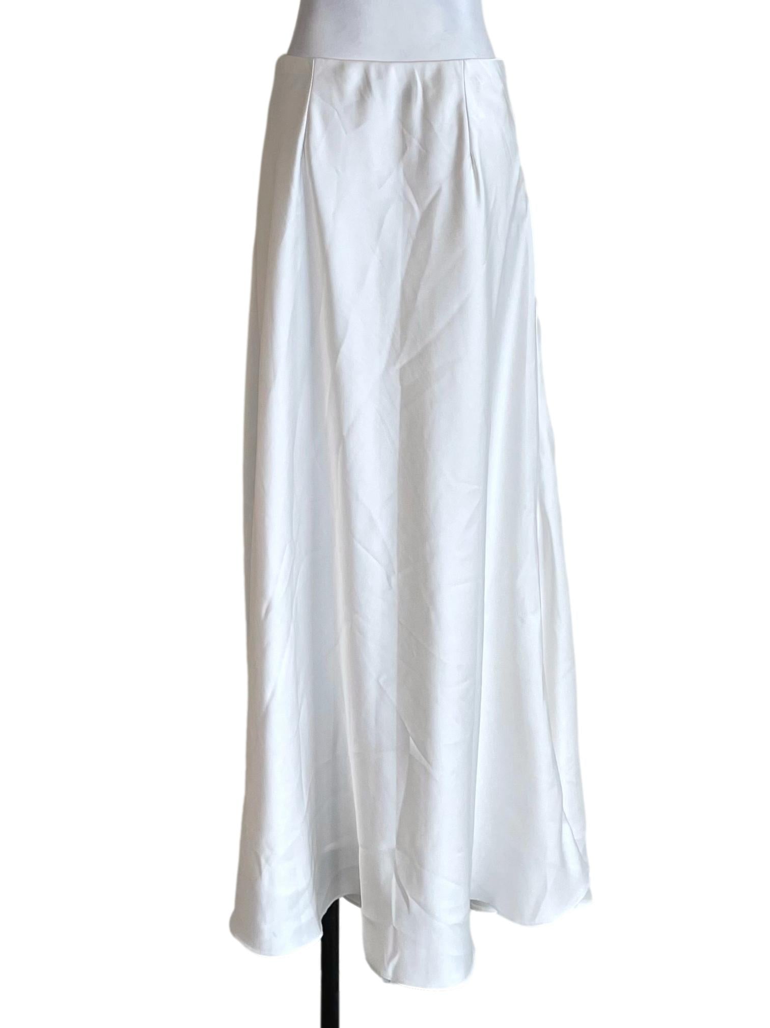 White Satin Semi Circle Skirt
