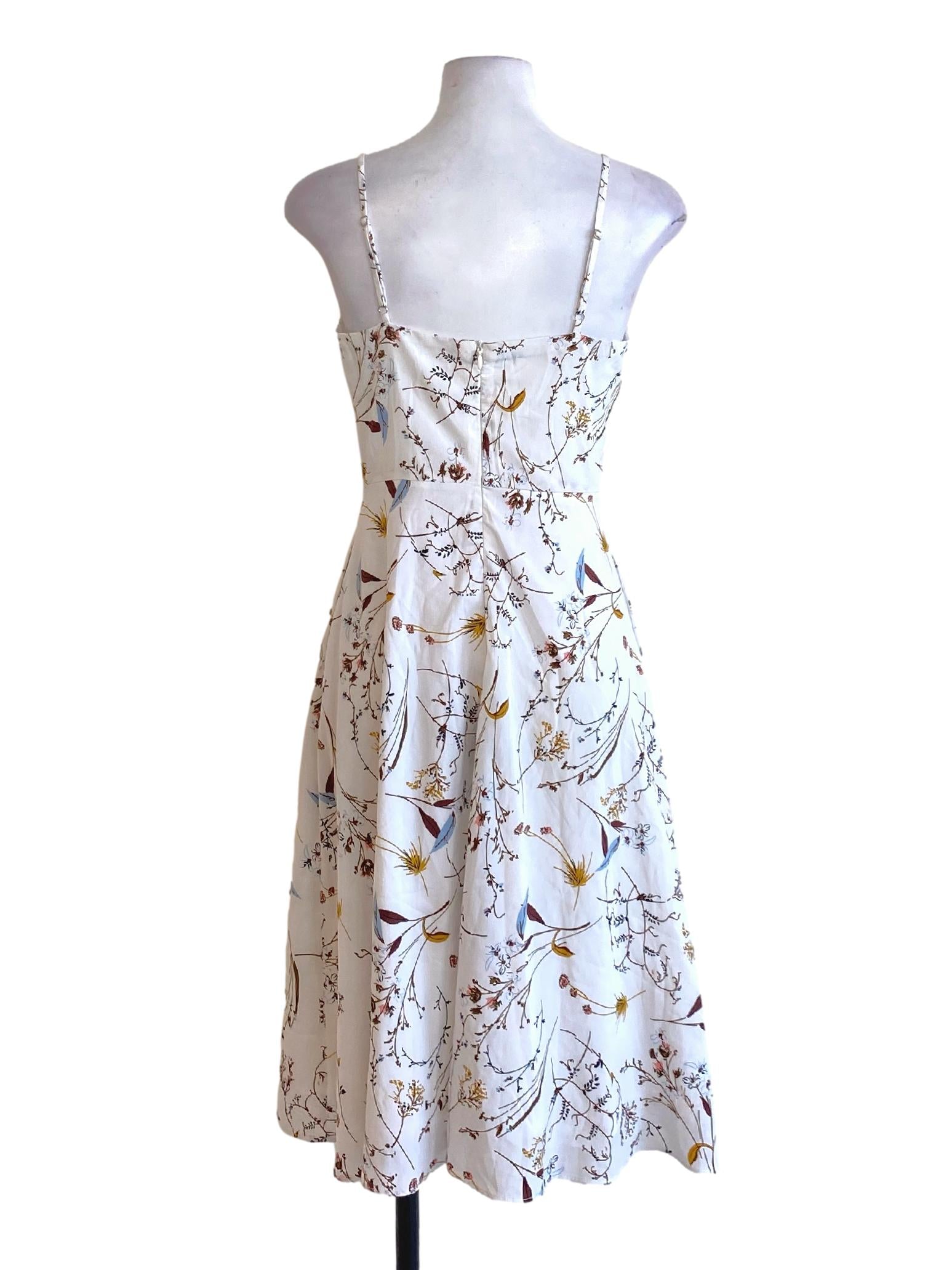 Daisy White Knot Bust Spaghetti Strap Sweetheart A-Line Dress