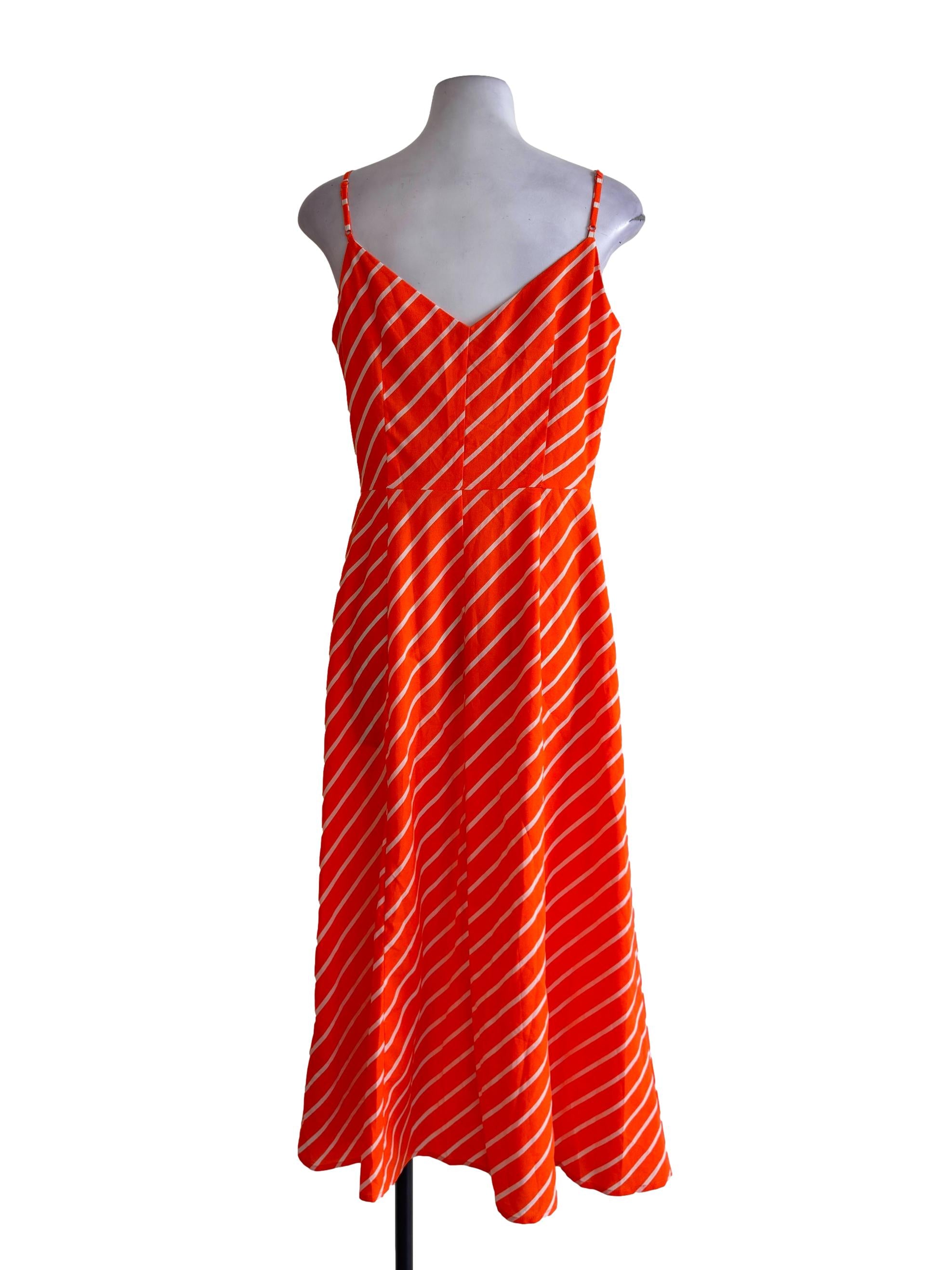 Orange Stripes Slip Dress