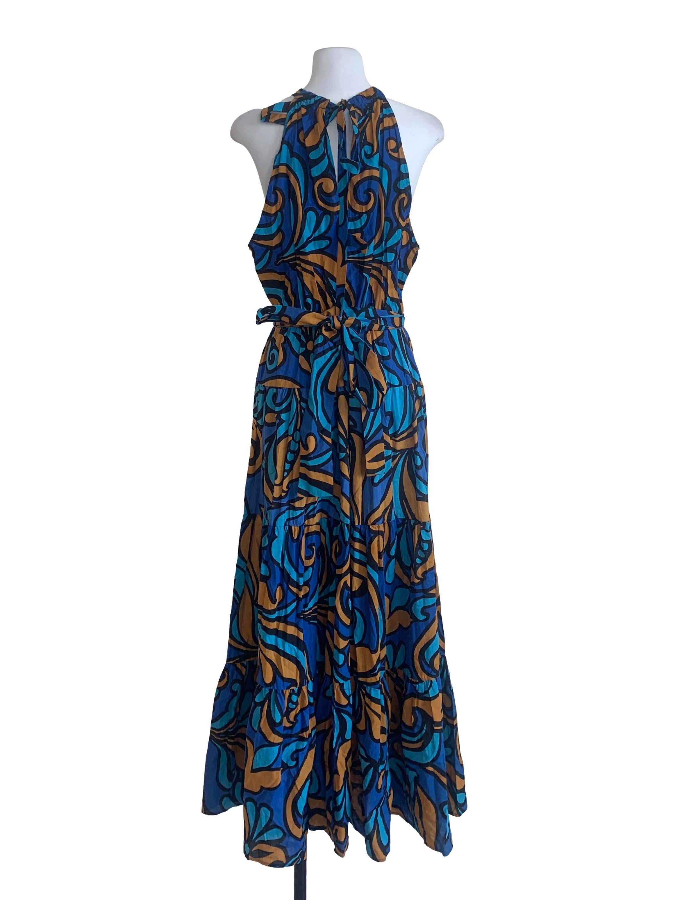 Blue Multicolour Pattern Dress