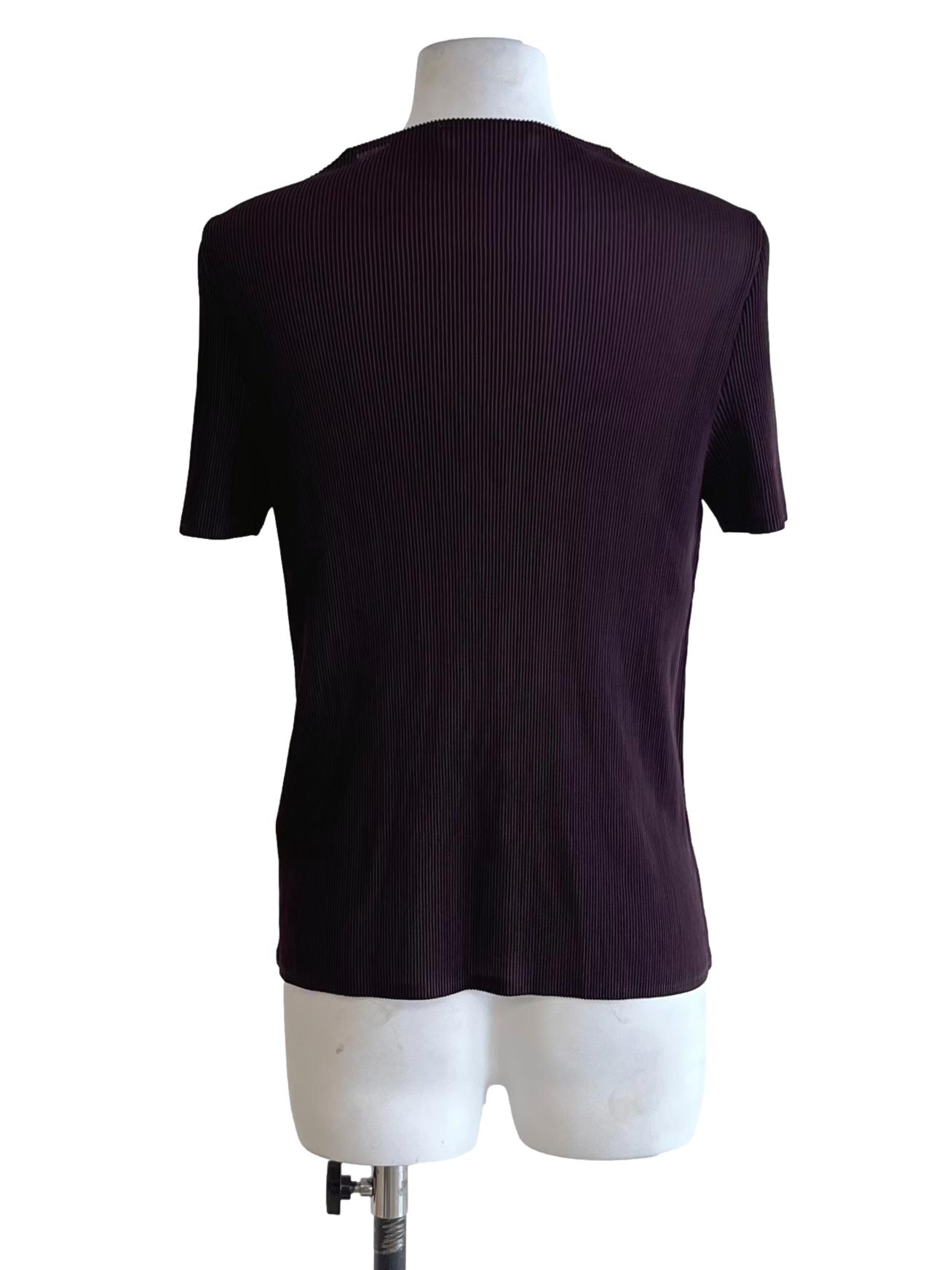 Wine Purple Pleated Blouse