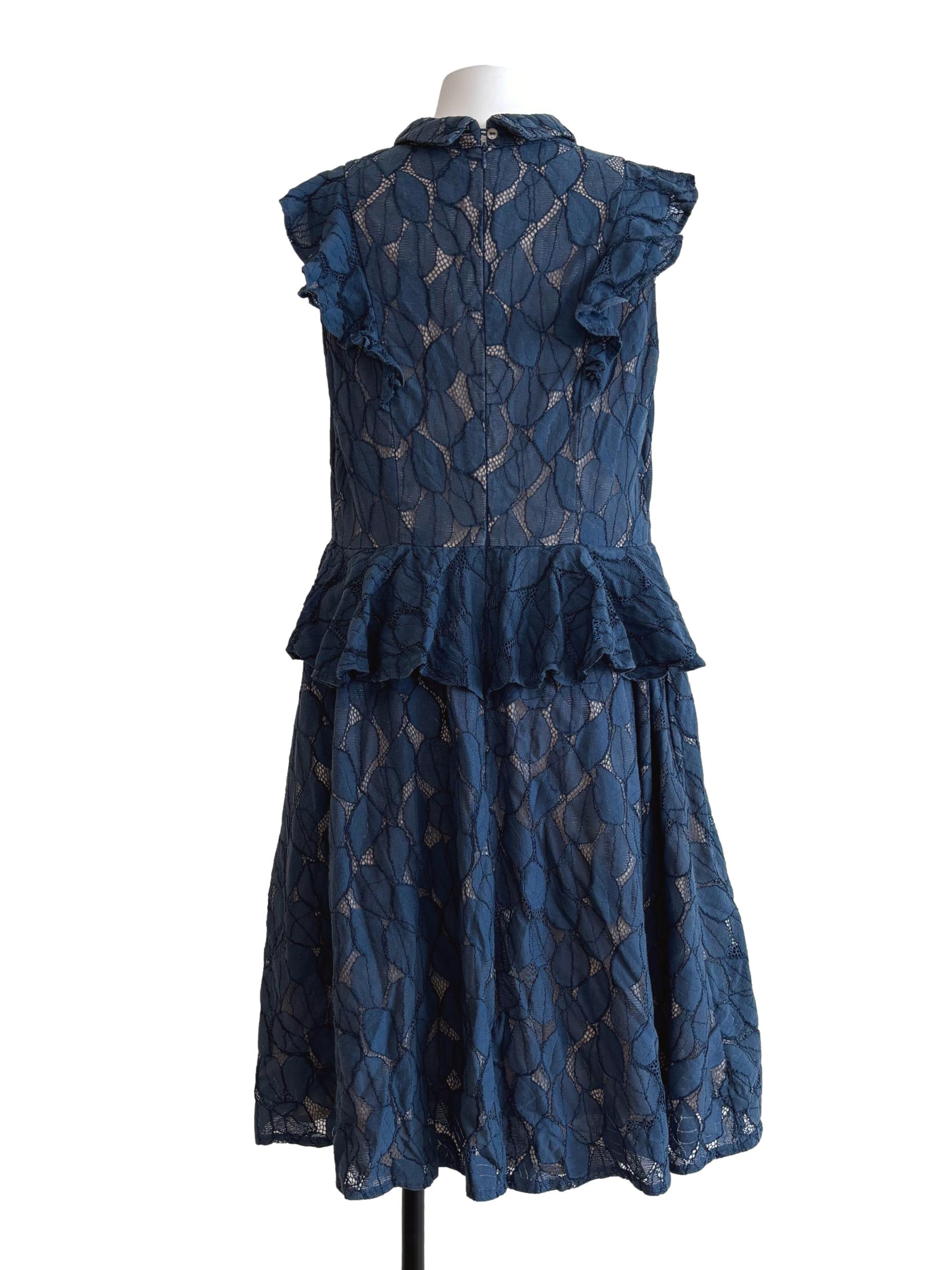 Aegean Blue Peplum Lace Dress