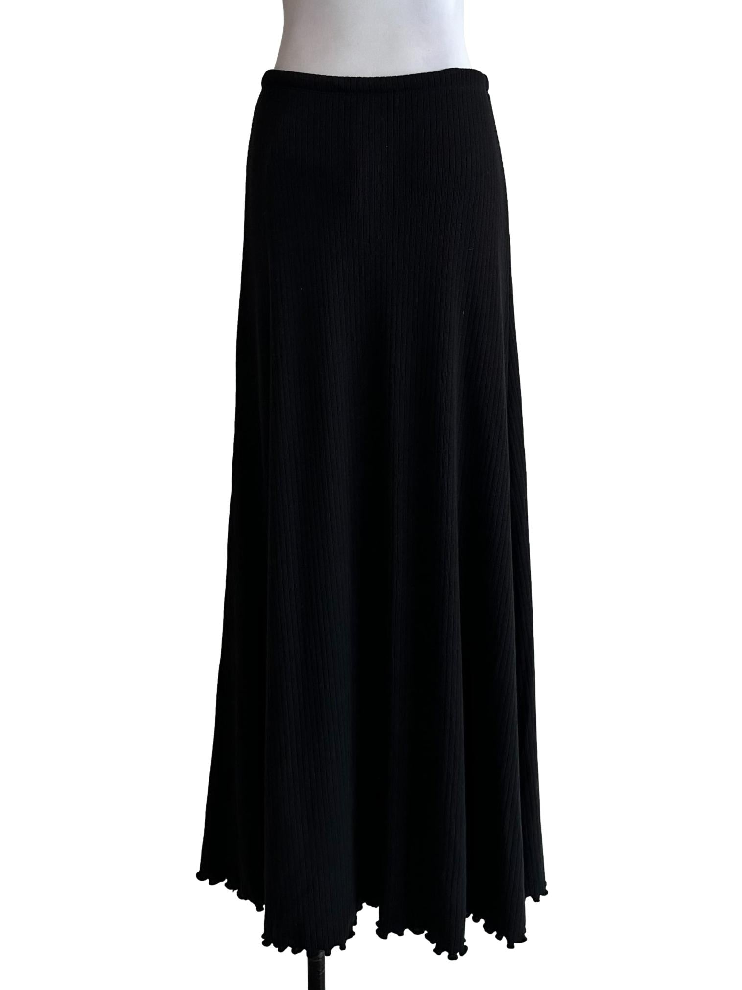 Black Ribbed Knit Skirt