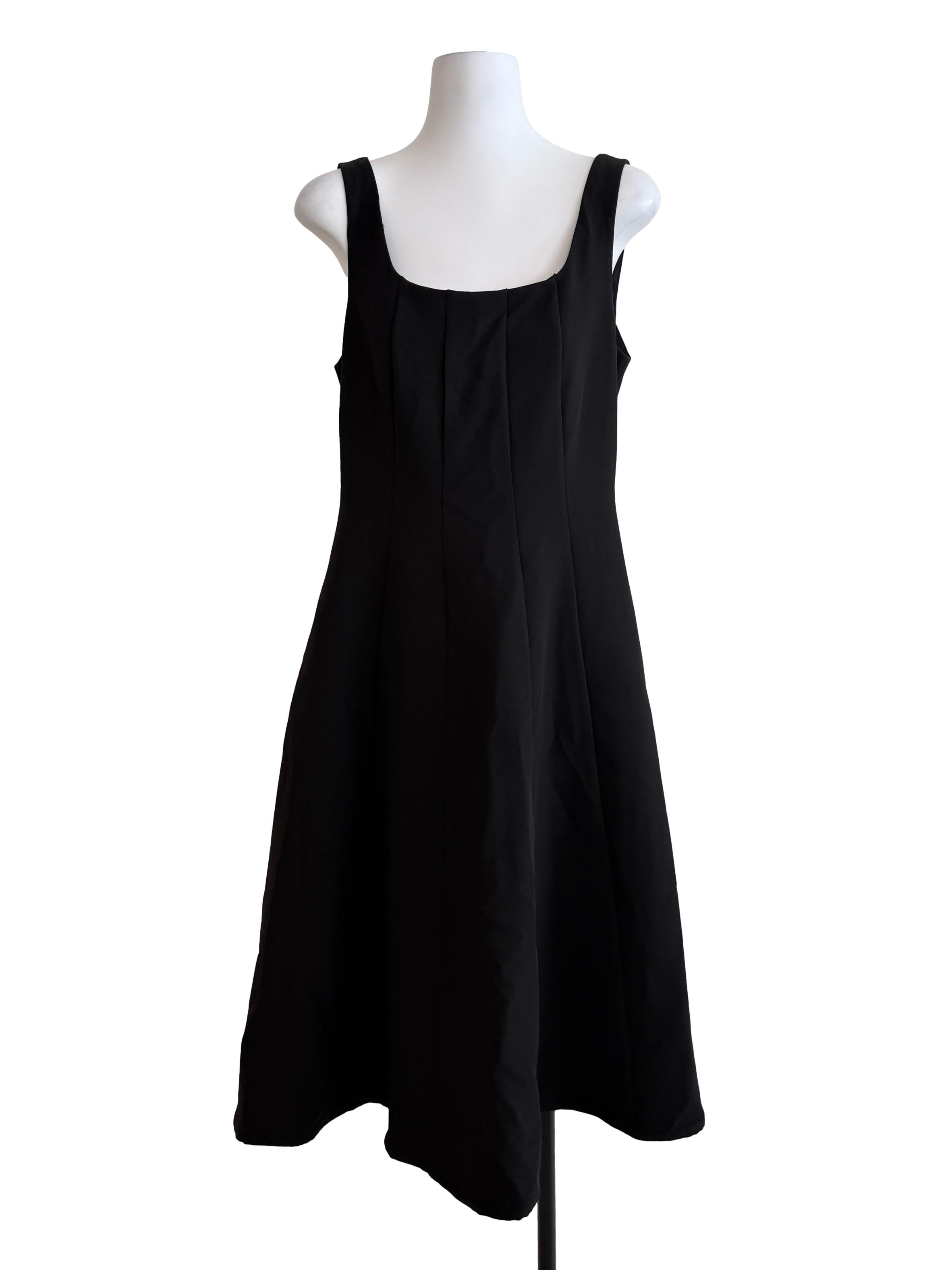 Black Round Neck Slip Dress