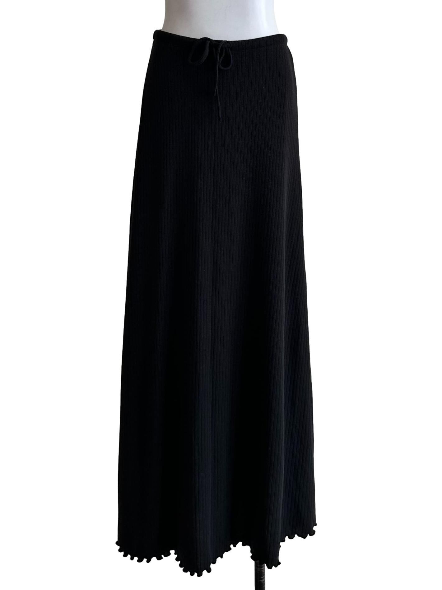 Black Ribbed Knit Skirt