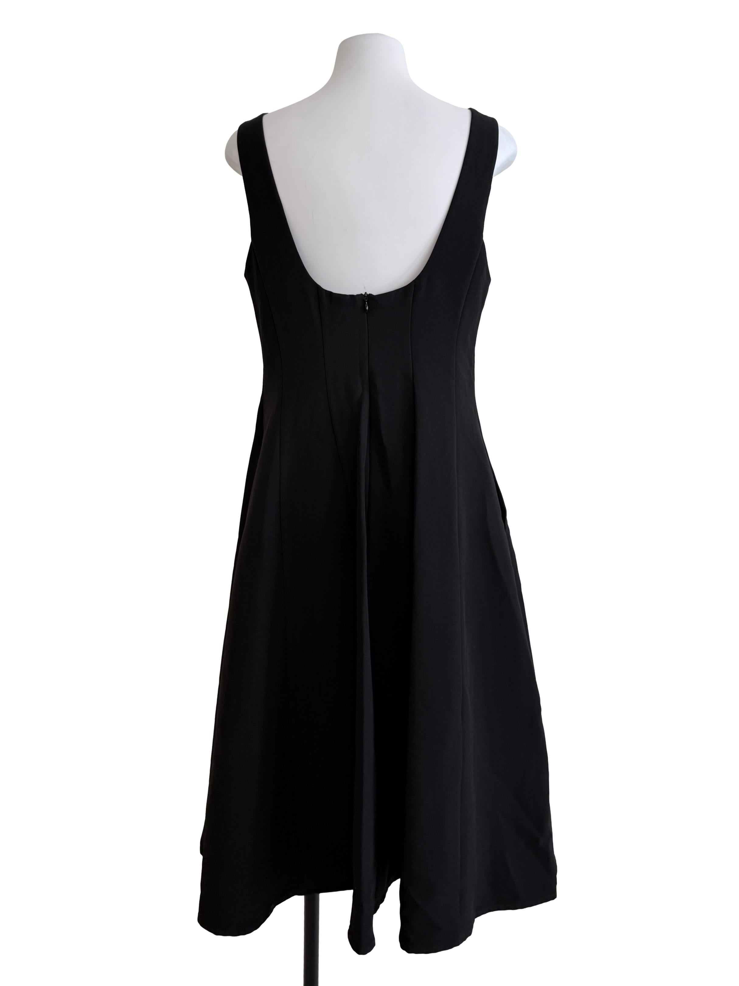 Black Round Neck Slip Dress