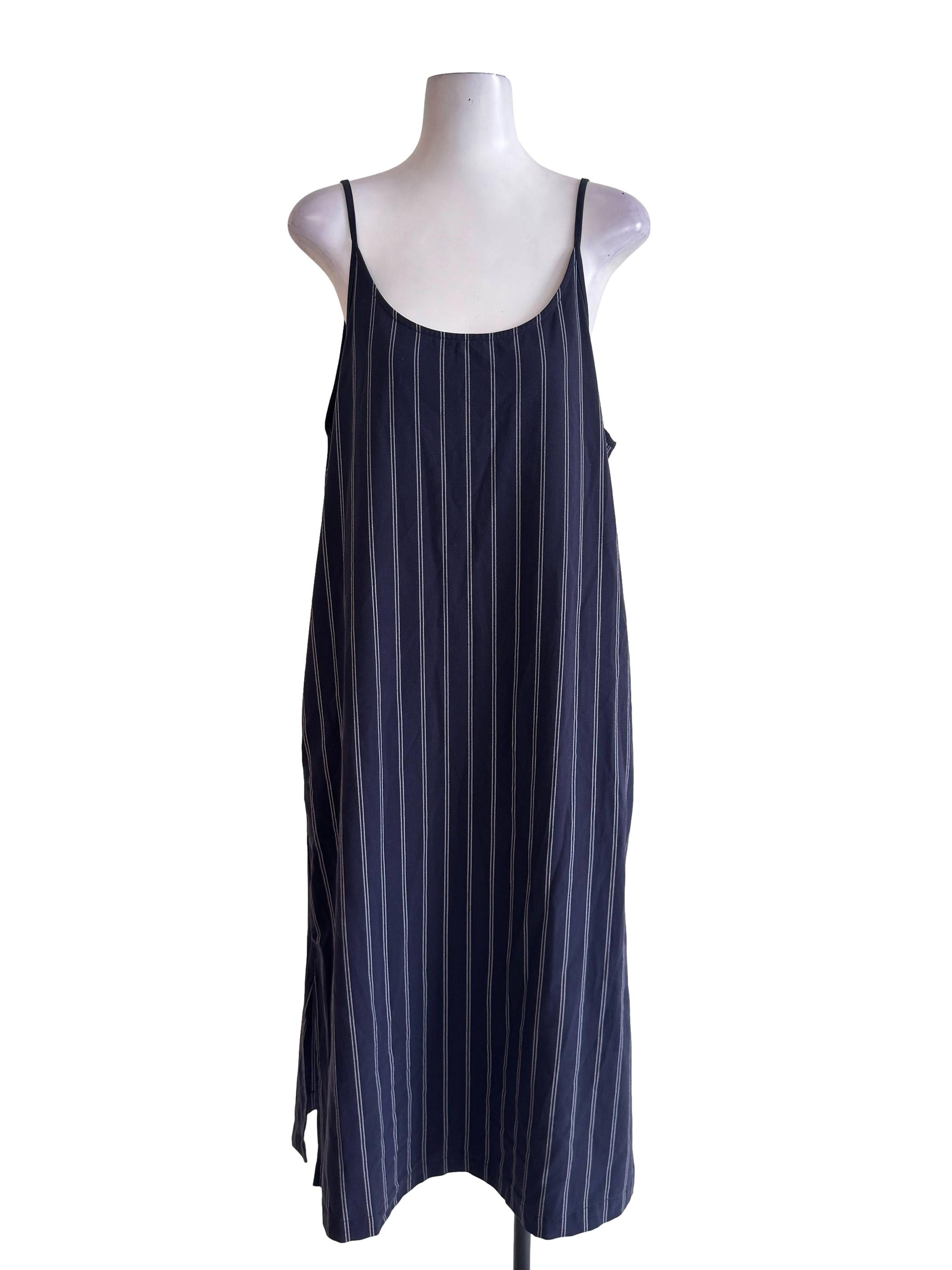 Navy Blue Candy Stripe Dress