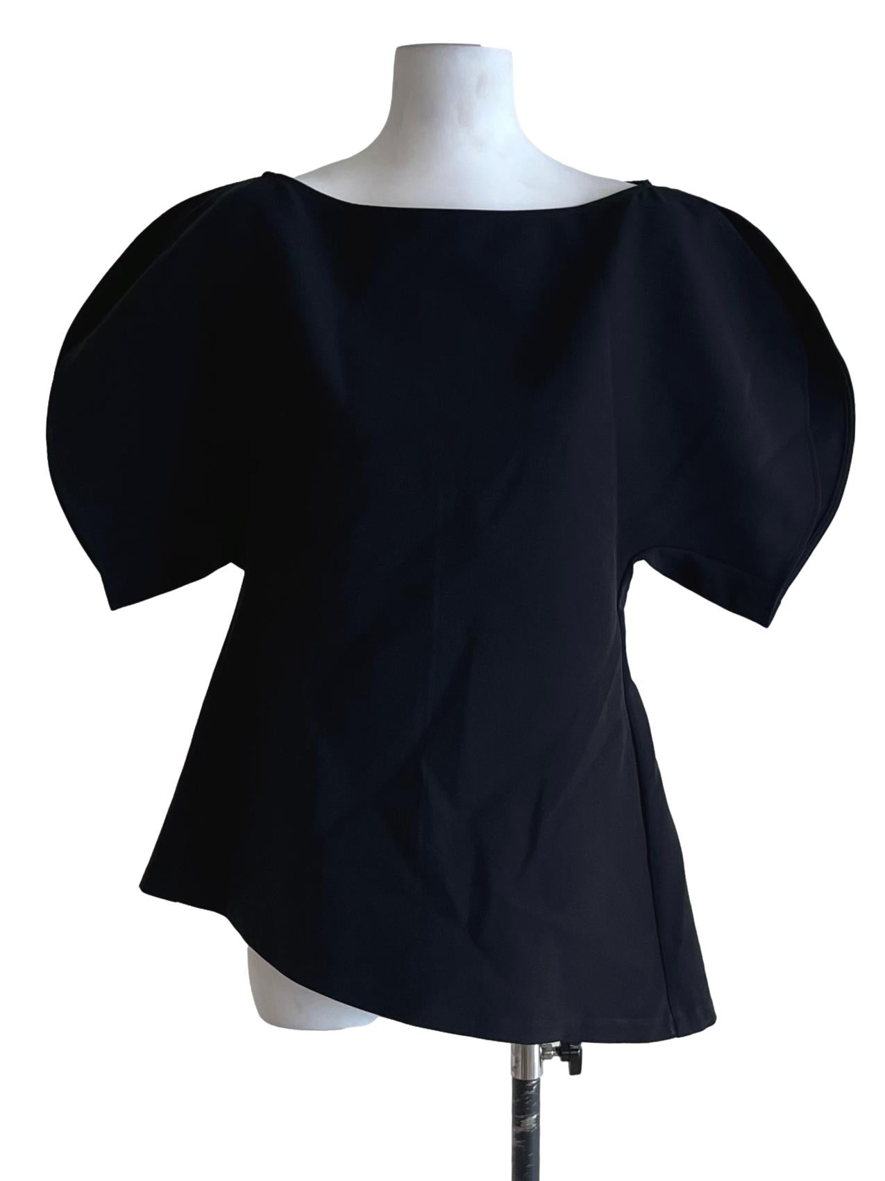 Black Sabrina Neckline Blouse