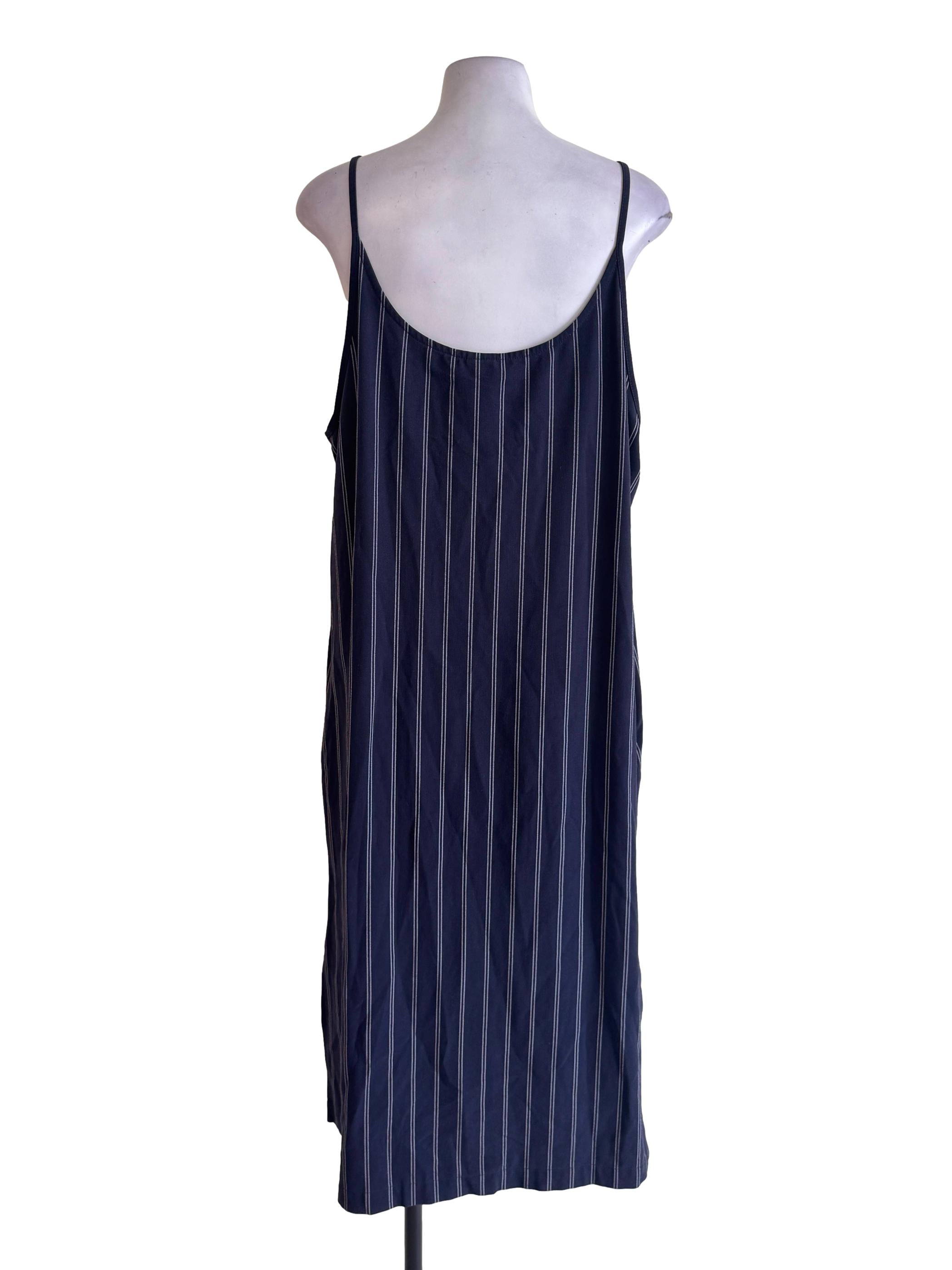 Navy Blue Candy Stripe Dress