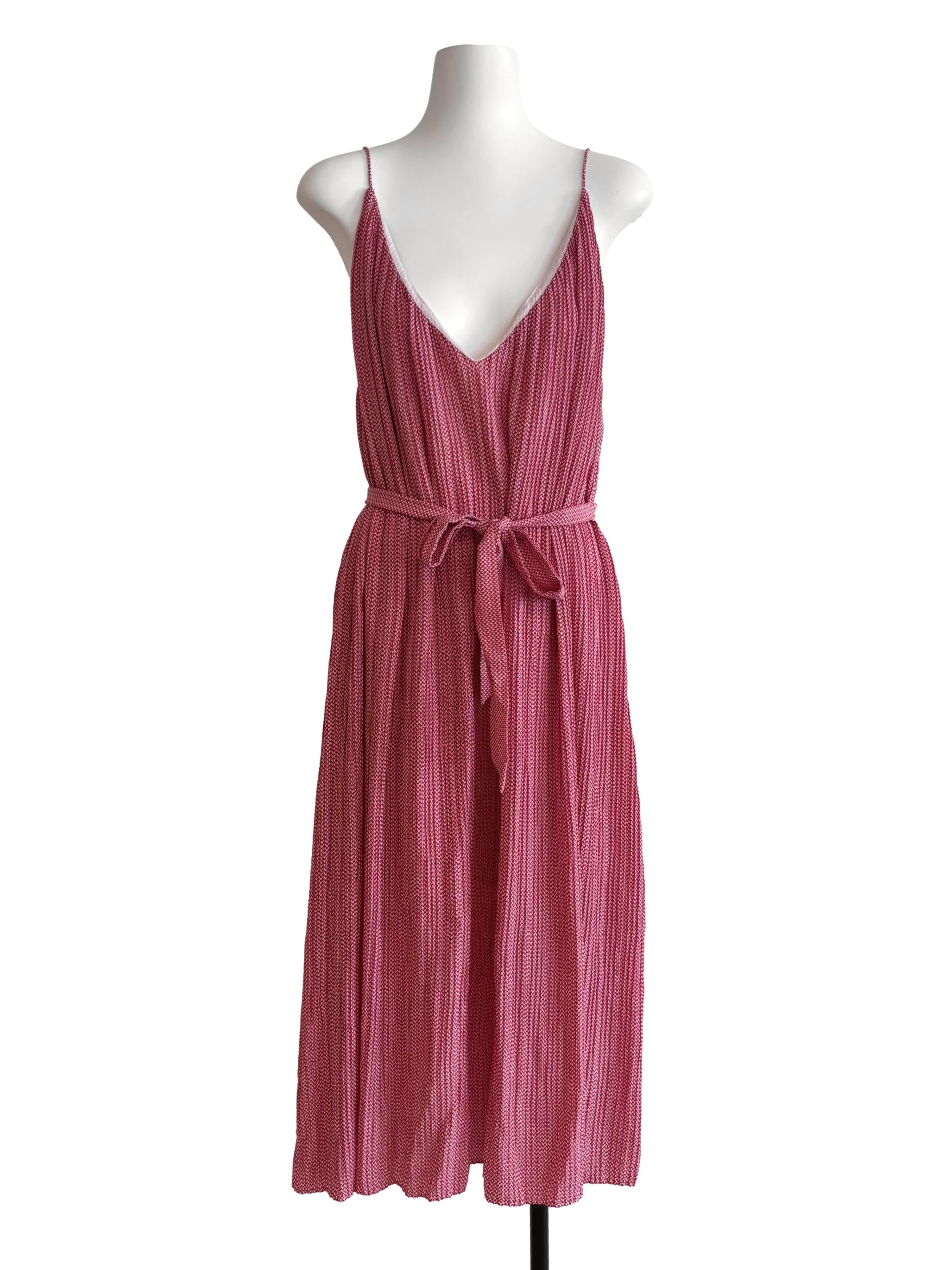 Blush Red Patterned Cami Dress