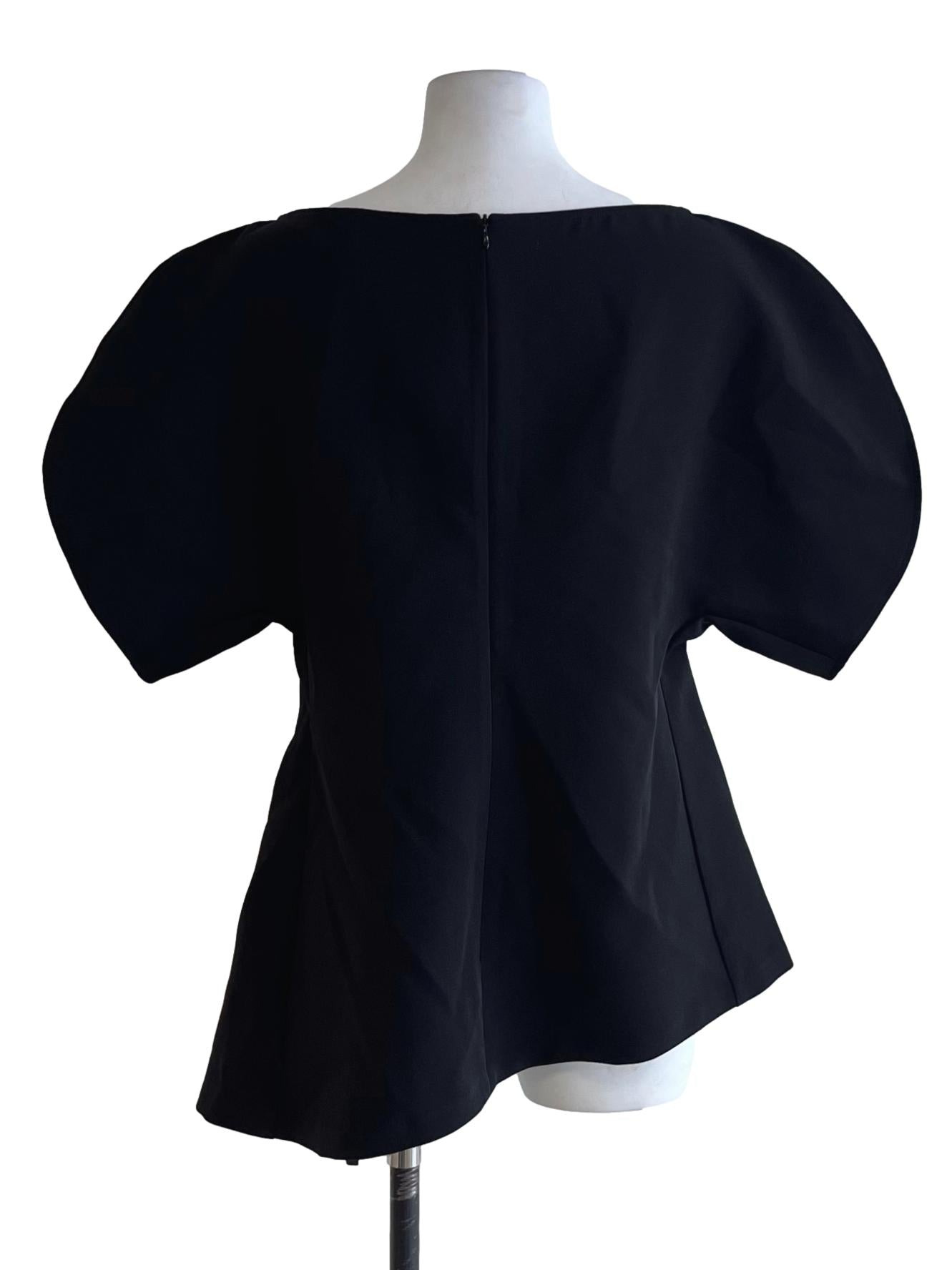 Black Sabrina Neckline Blouse