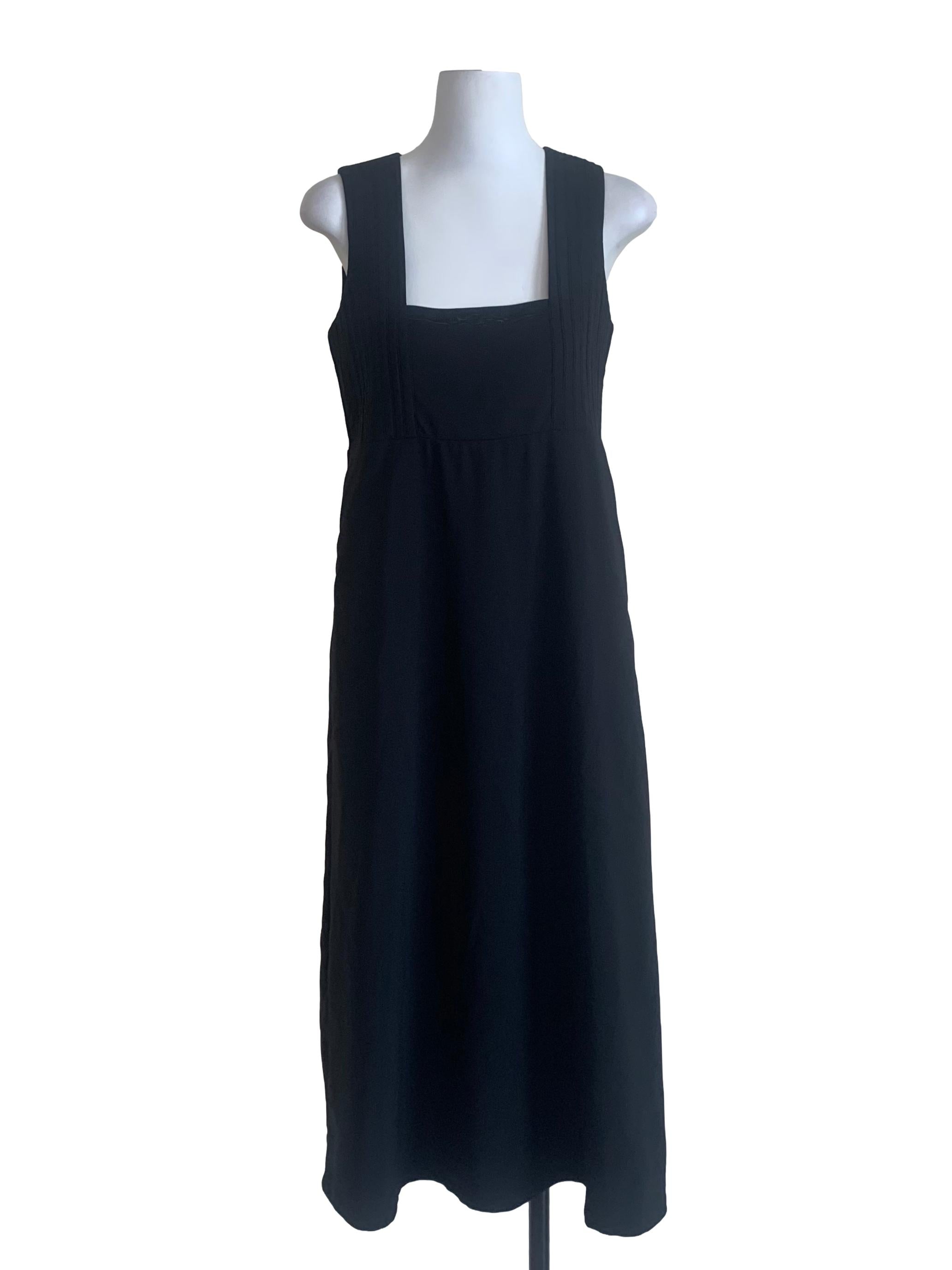 Oil Black Square Neck Dress