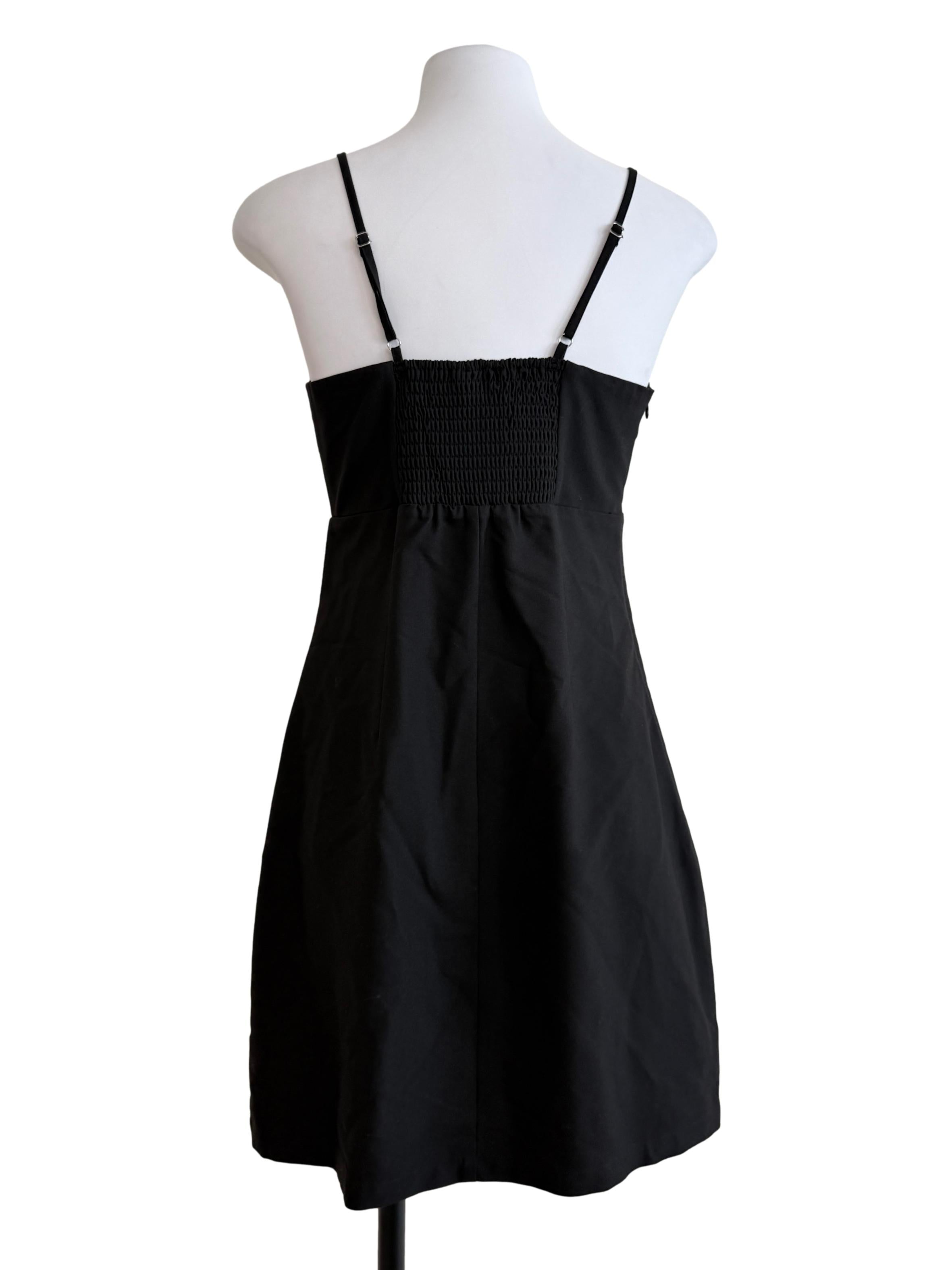 Black Spaghetti Straight Slip Dress