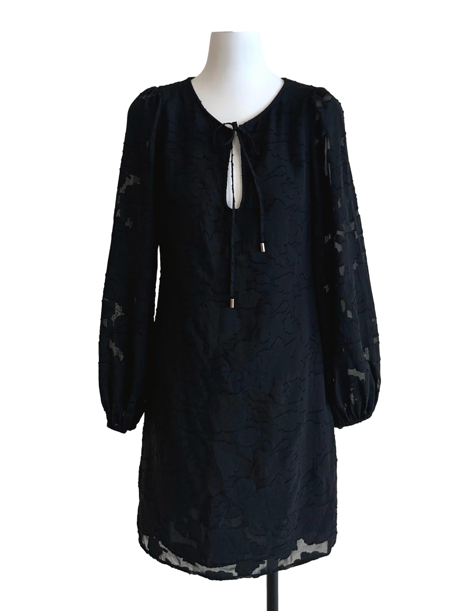 Off Black Textured Dress