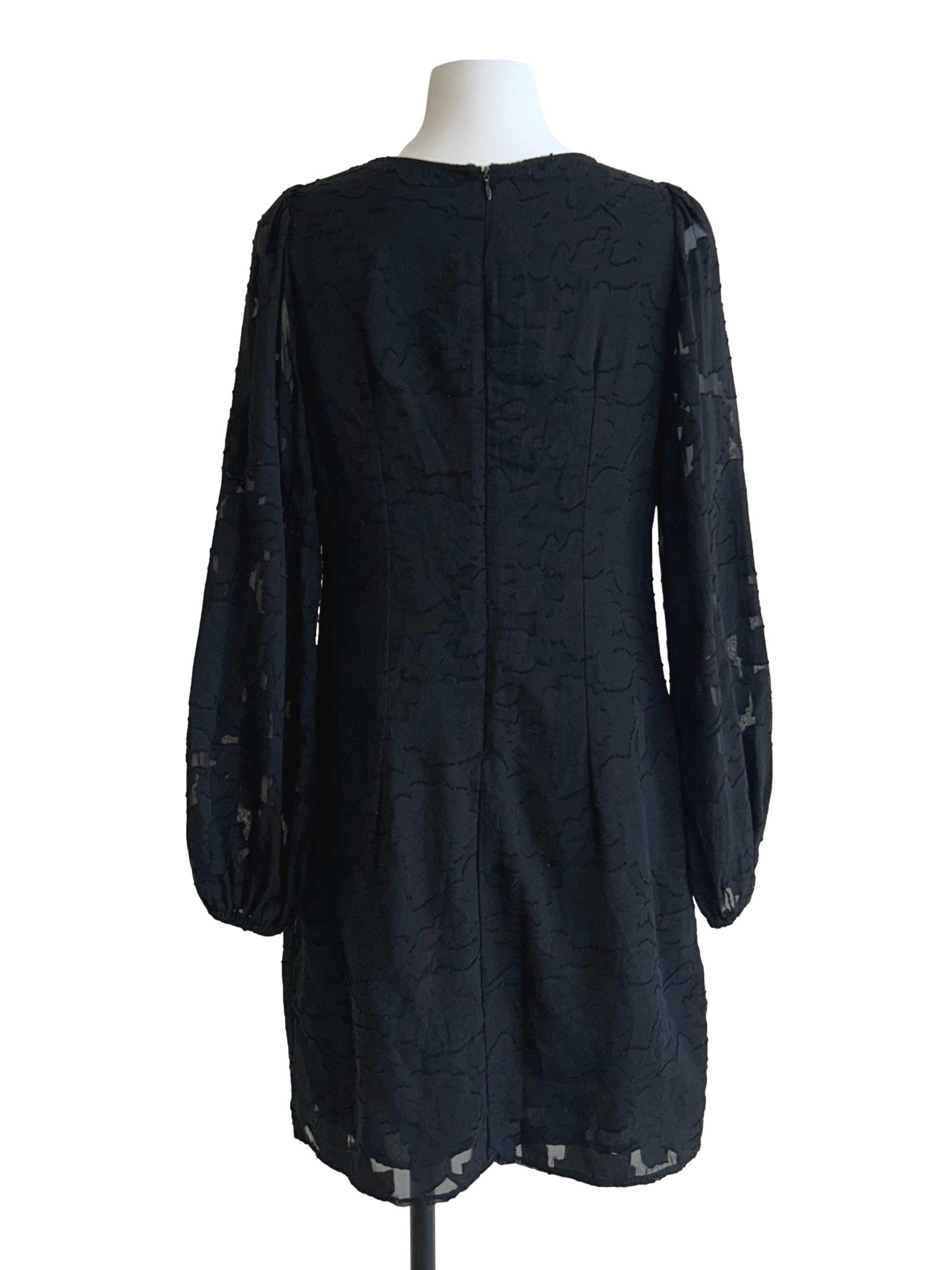 Off Black Textured Dress